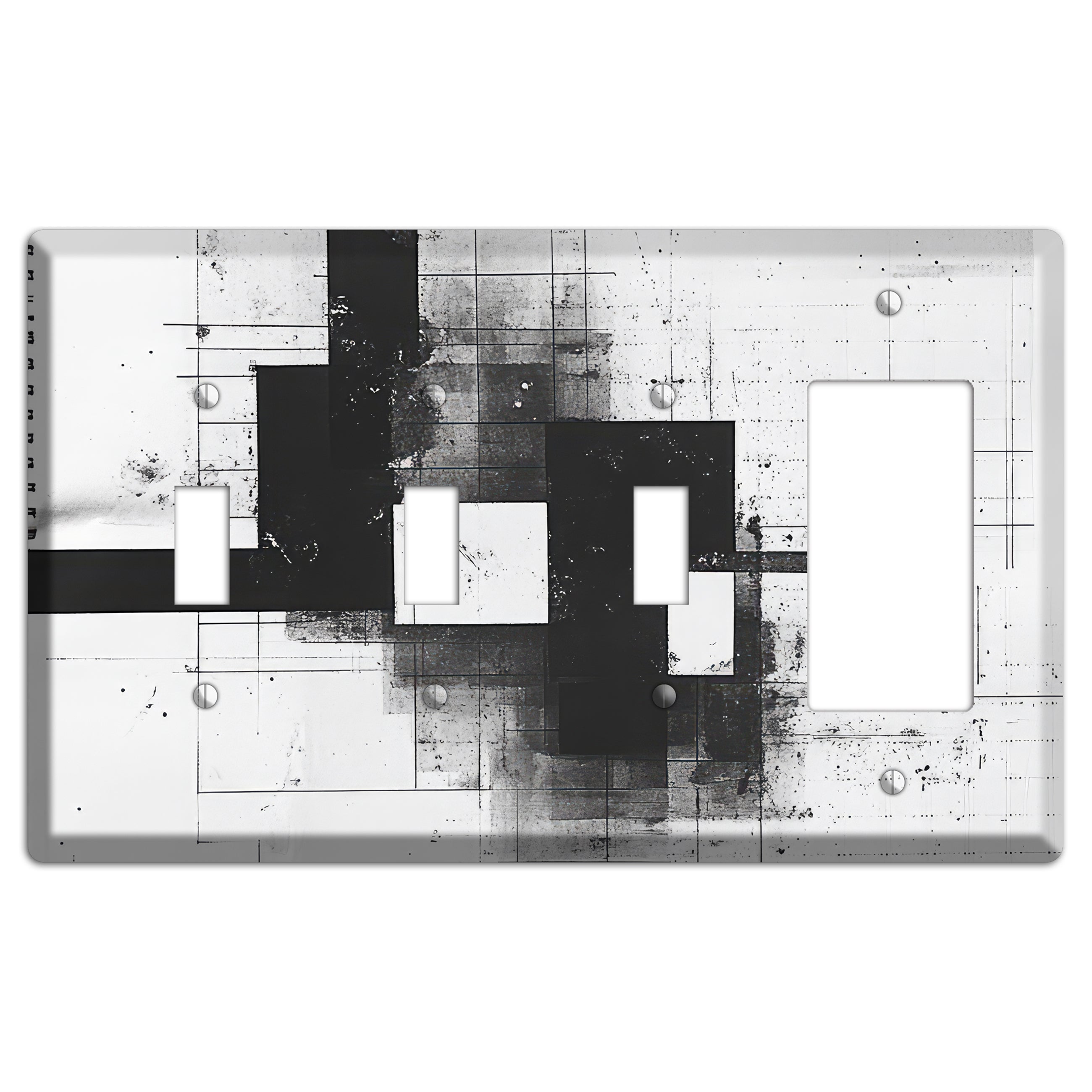 Fractured Blueprint 3 Toggle / Rocker Wallplate