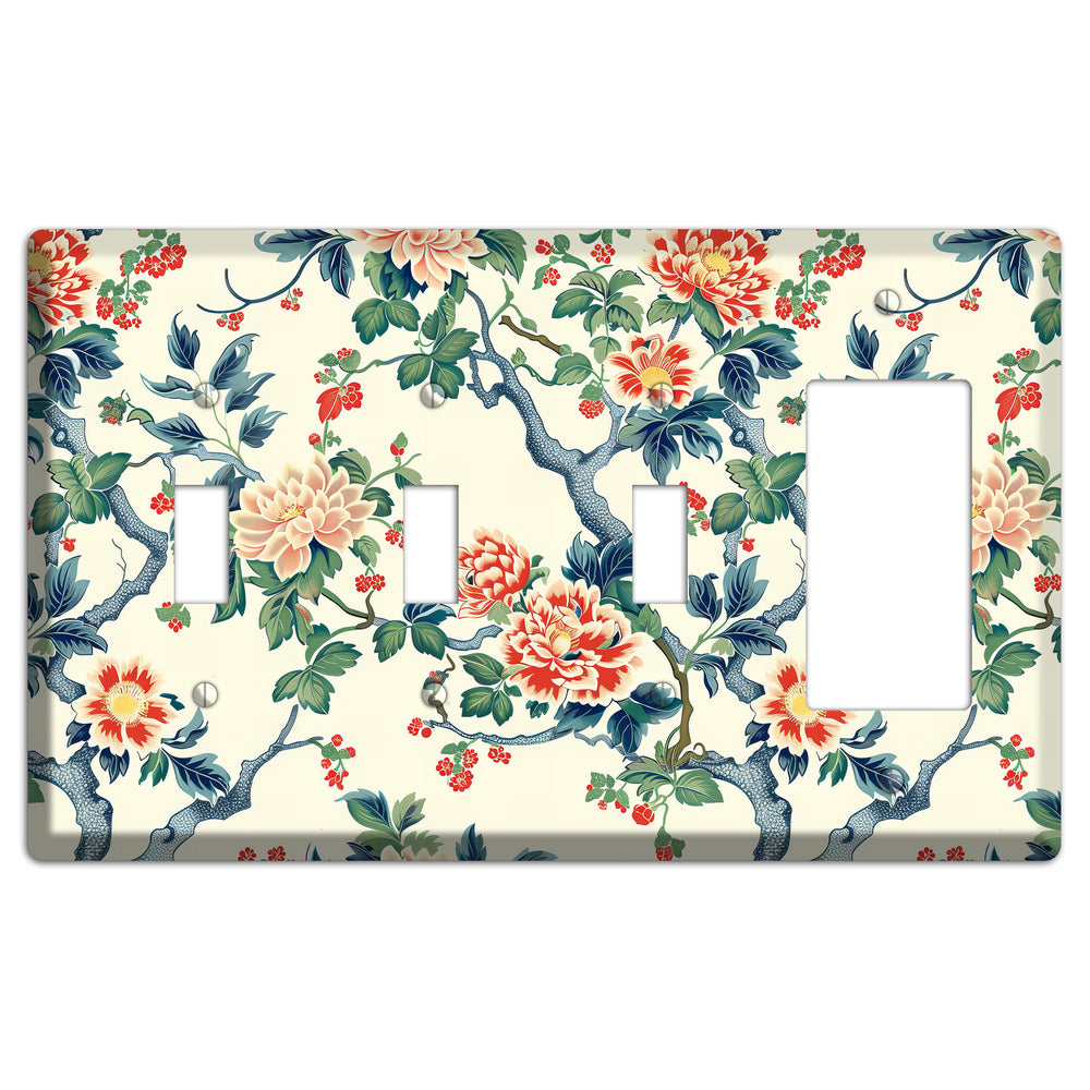 Peony & Branch 3 Toggle / Rocker Wallplate
