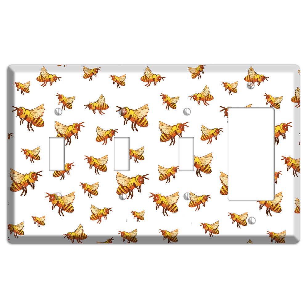 Golden Swarm Dance 3 Toggle / Rocker Wallplate