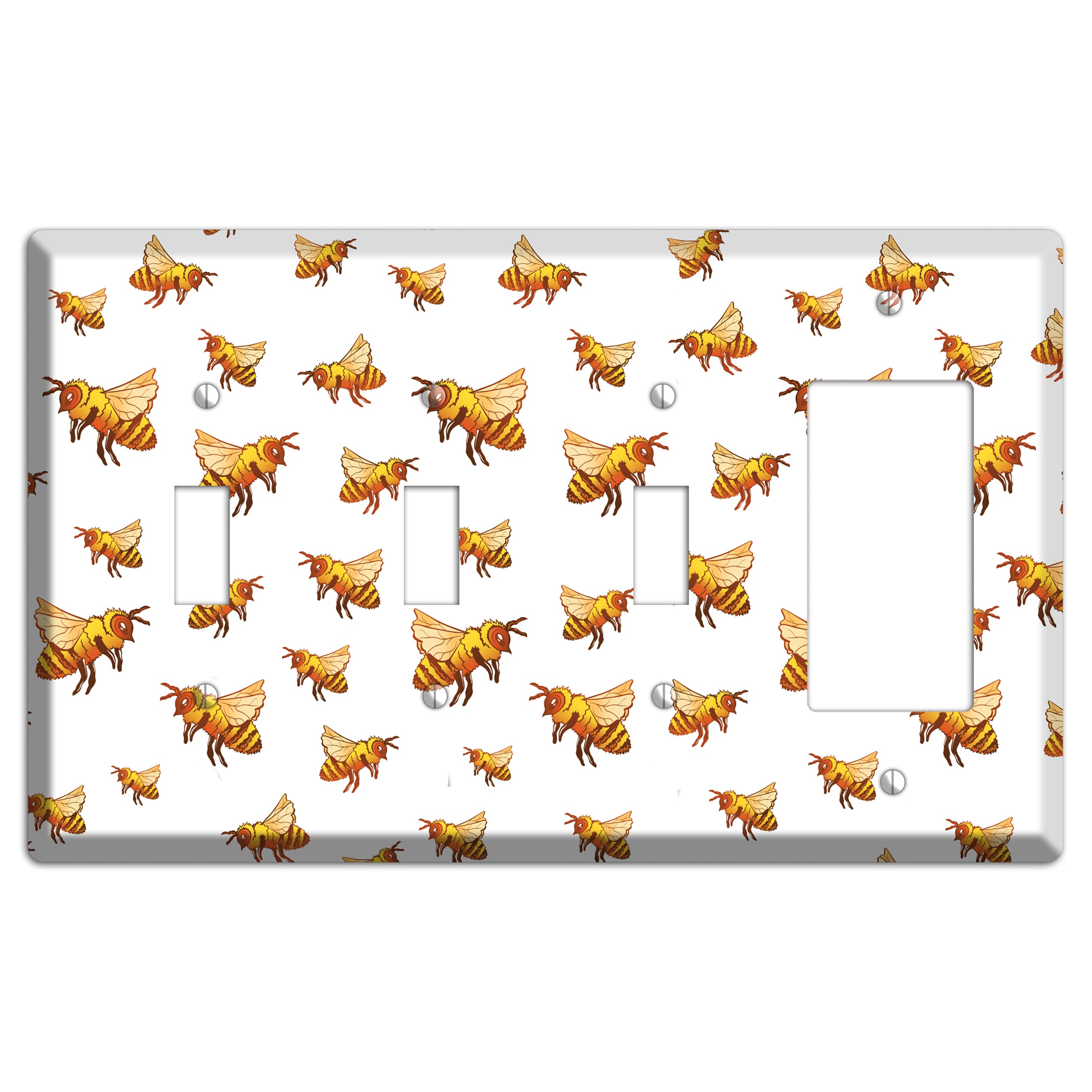 Golden Swarm Dance 3 Toggle / Rocker Wallplate