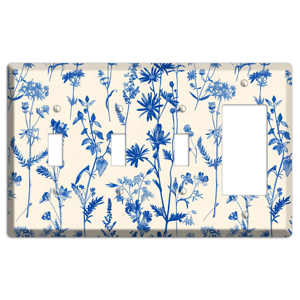 Meadow in Ink 3 Toggle / Rocker Wallplate