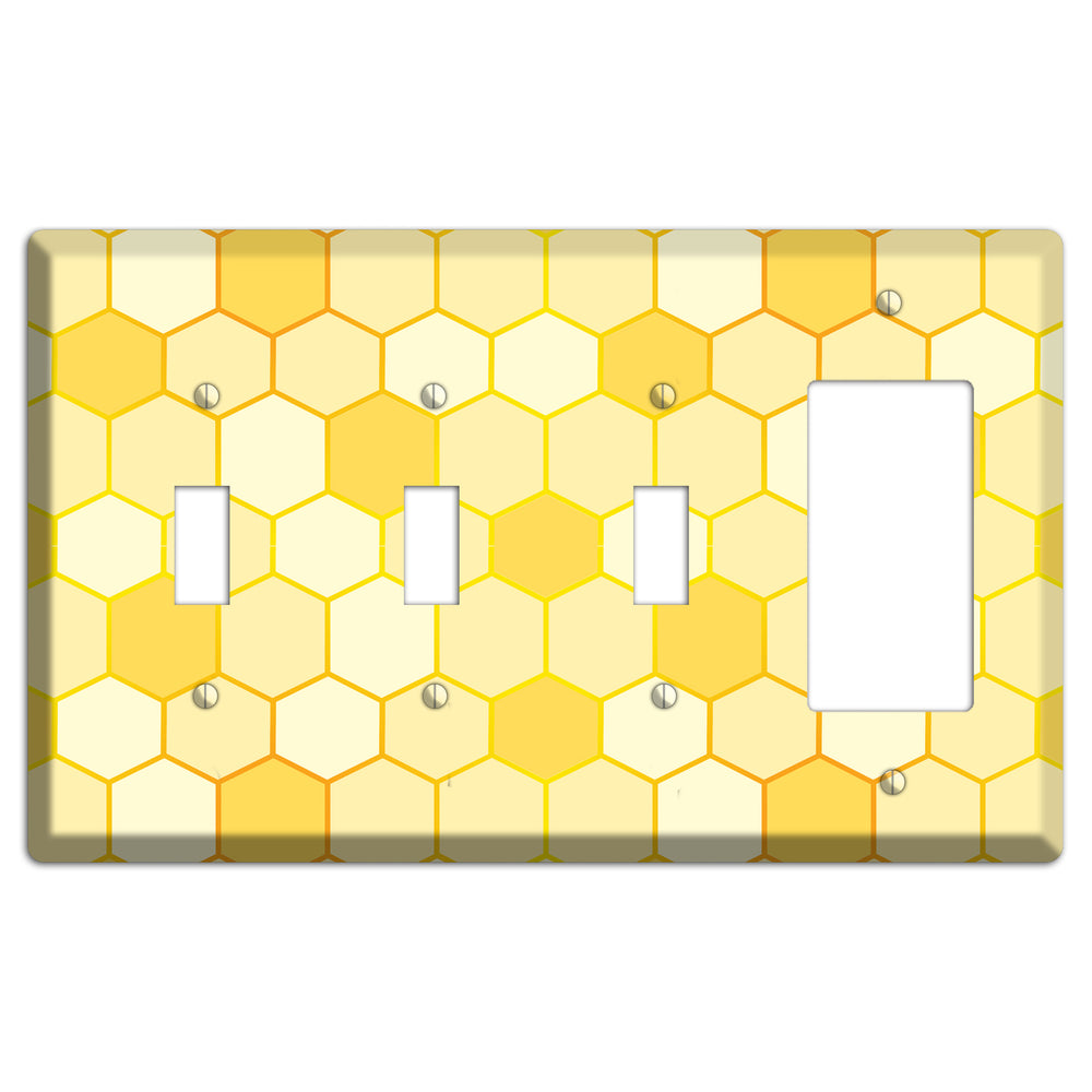Hollow Amber Grid 3 Toggle / Rocker Wallplate