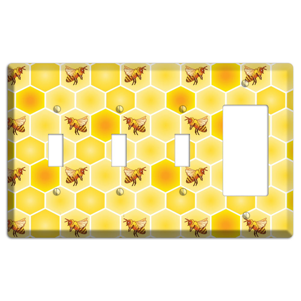 Honeycomb Colony 3 Toggle / Rocker Wallplate