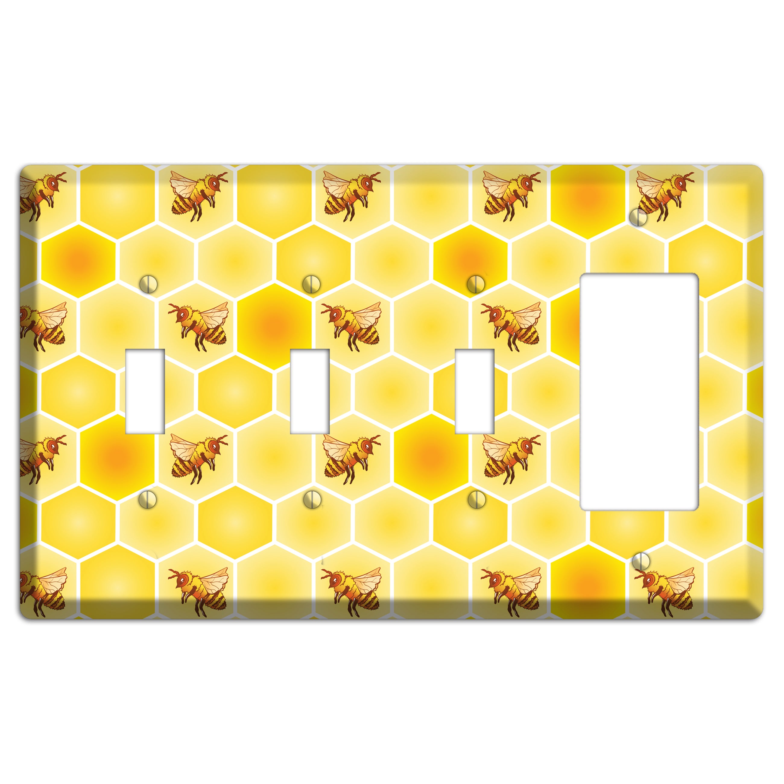 Honeycomb Colony 3 Toggle / Rocker Wallplate