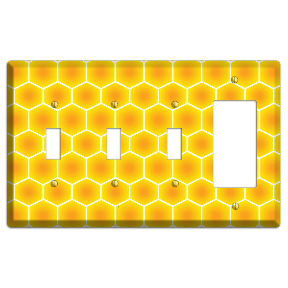 Liquid Gold Grid 3 Toggle / Rocker Wallplate