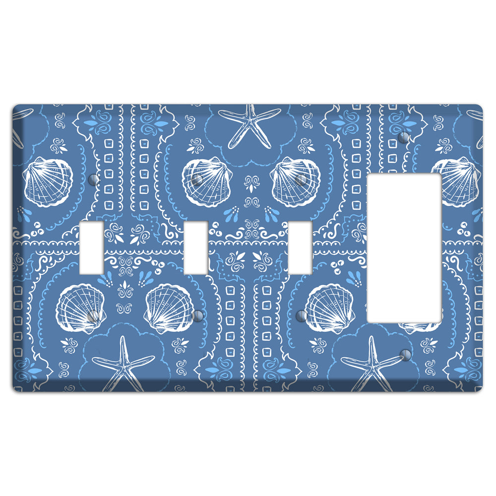 Cerulean Bandana Shore 3 Toggle / Rocker Wallplate