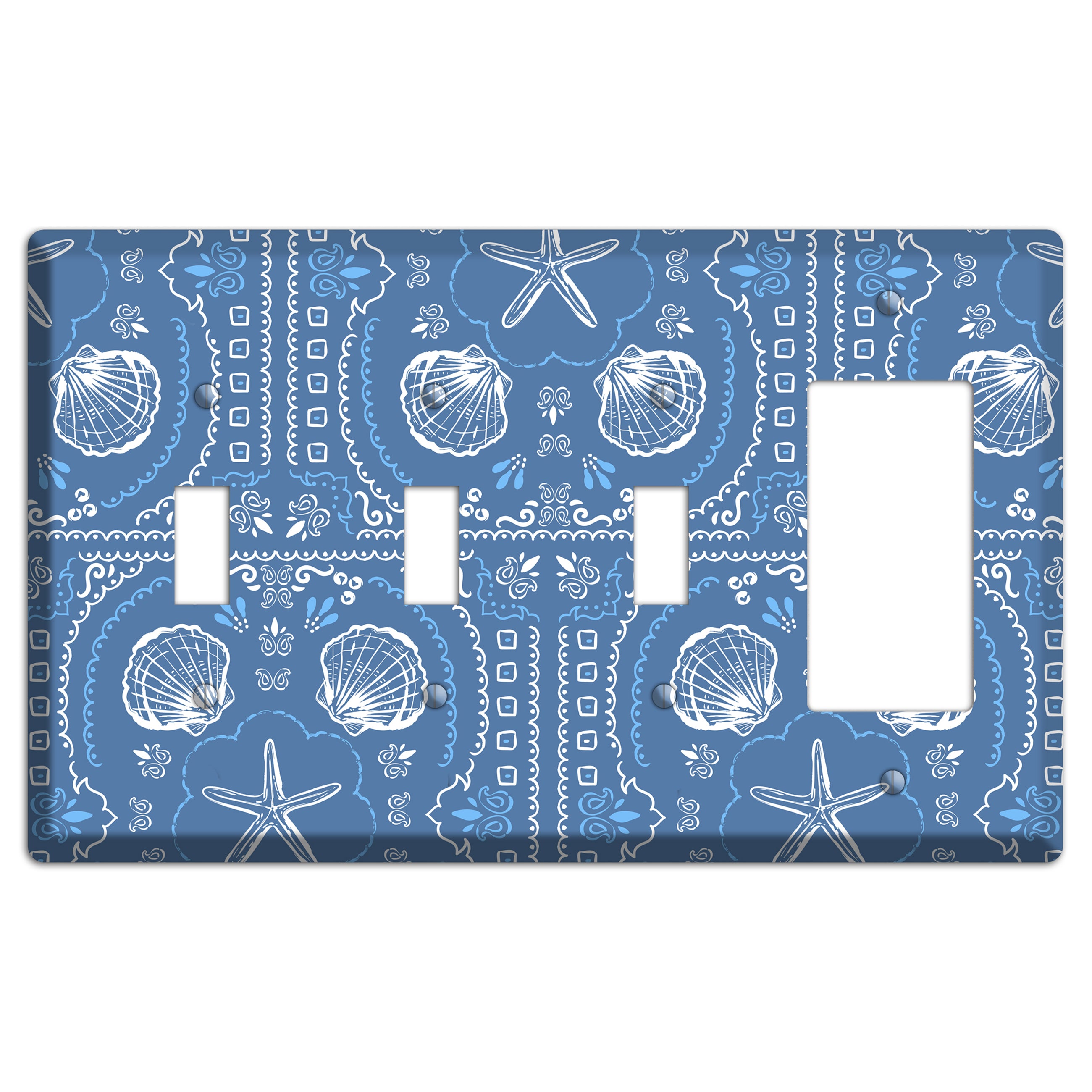 Cerulean Bandana Shore 3 Toggle / Rocker Wallplate