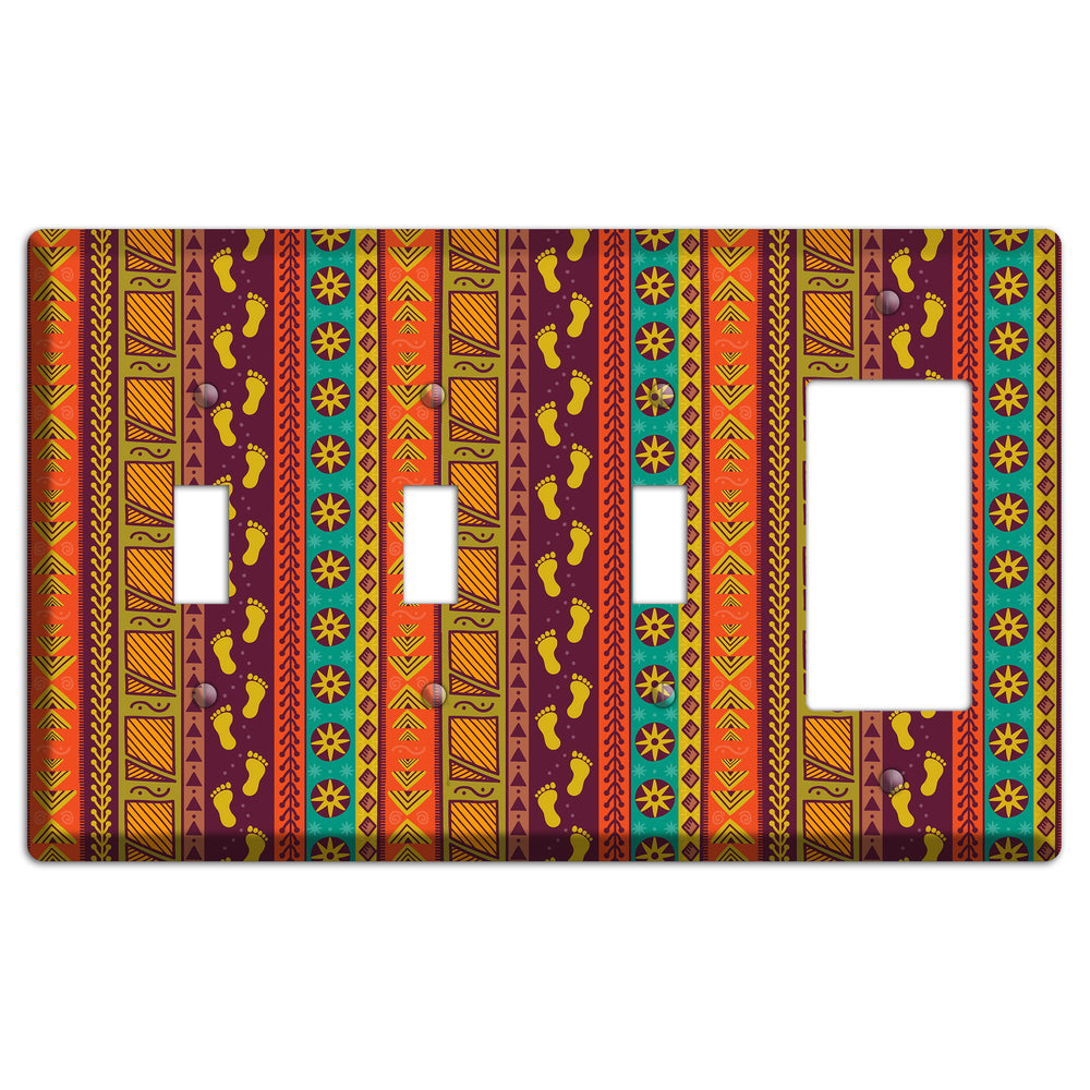 Tribal Footsteps 3 Toggle / Rocker Wallplate