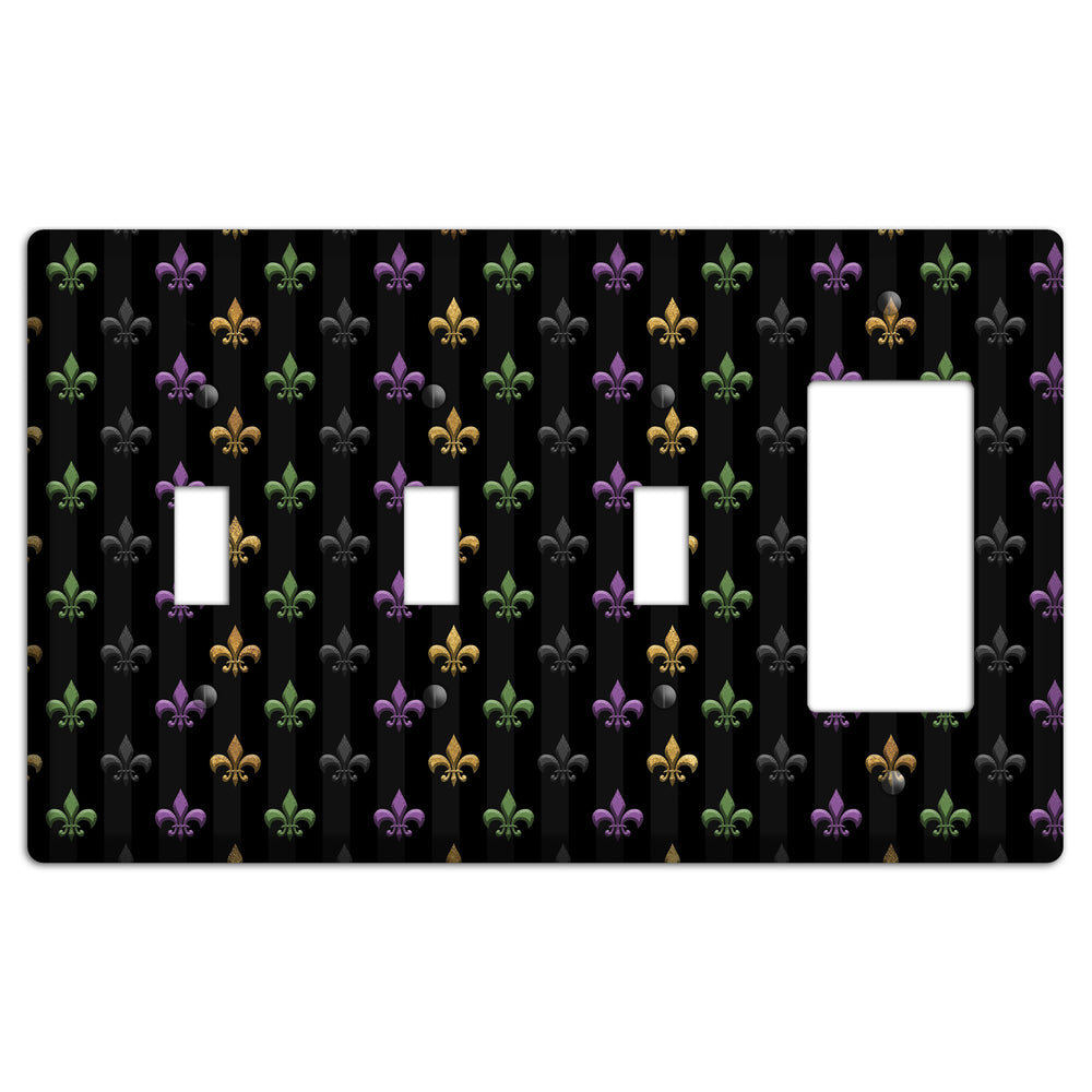Midnight Fleur 3 Toggle / Rocker Wallplate