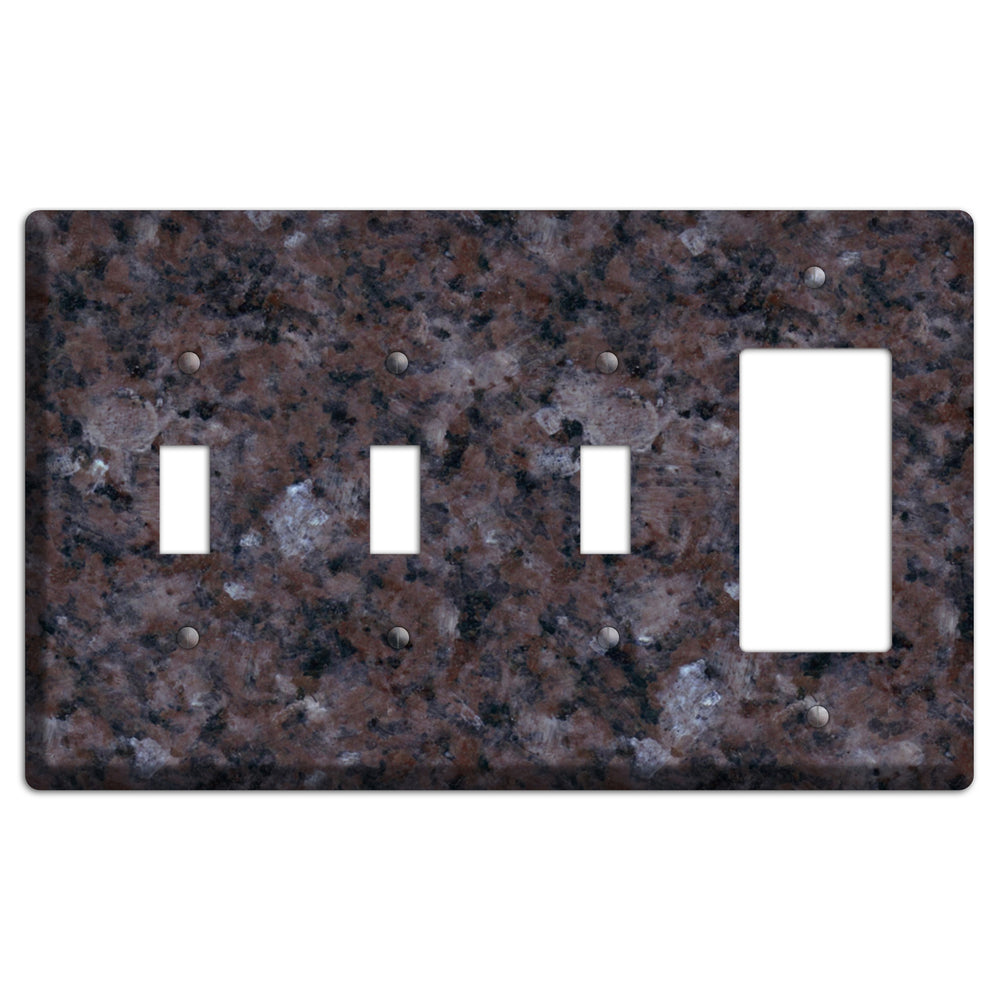 Tan Brown Granite 3 Toggle / Rocker Wallplate