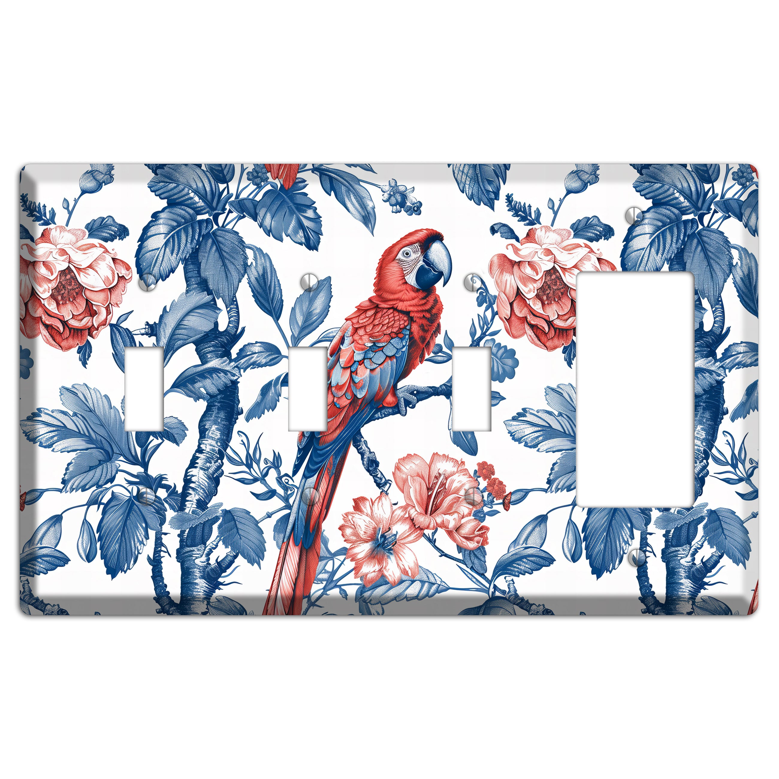 Scarlet in Bloom 3 Toggle / Rocker Wallplate