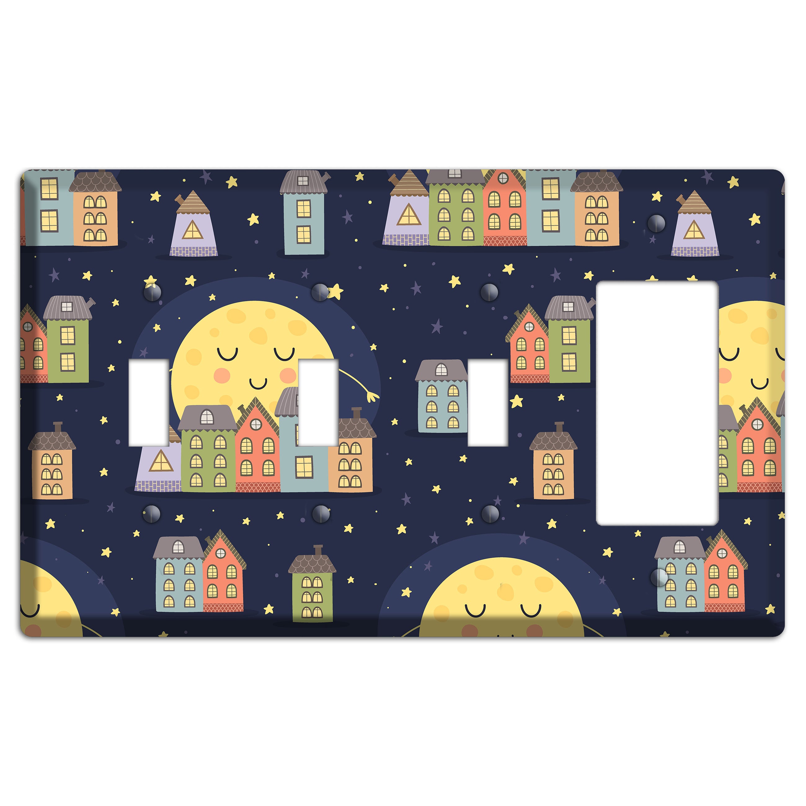 Sleepy Town 3 Toggle / Rocker Wallplate