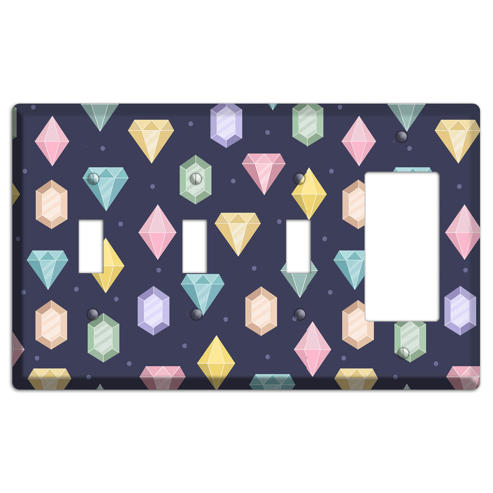 Sparkle Gems 3 Toggle / Rocker Wallplate