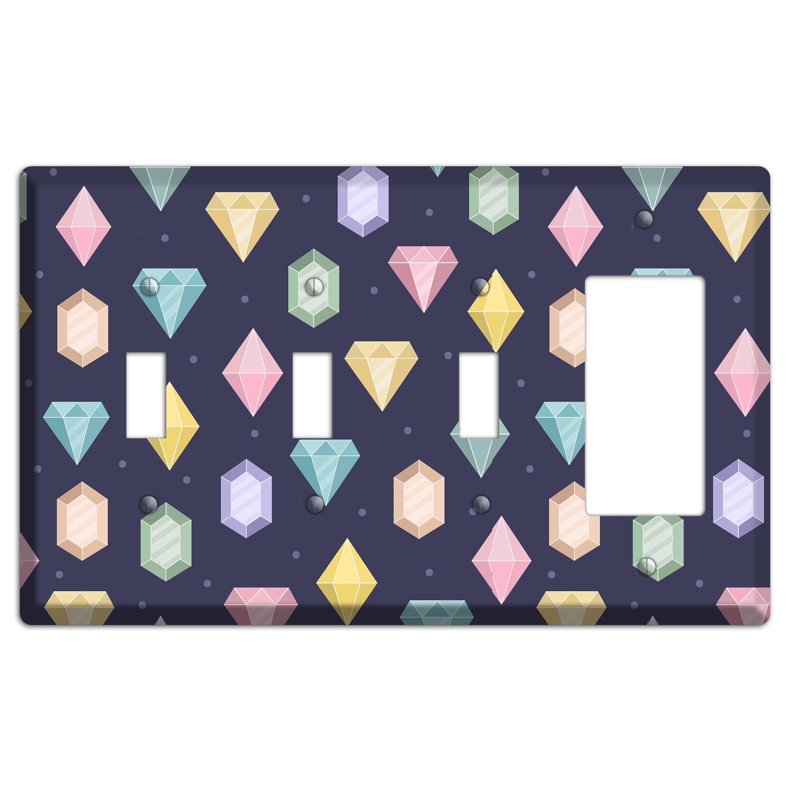 Sparkle Gems 3 Toggle / Rocker Wallplate