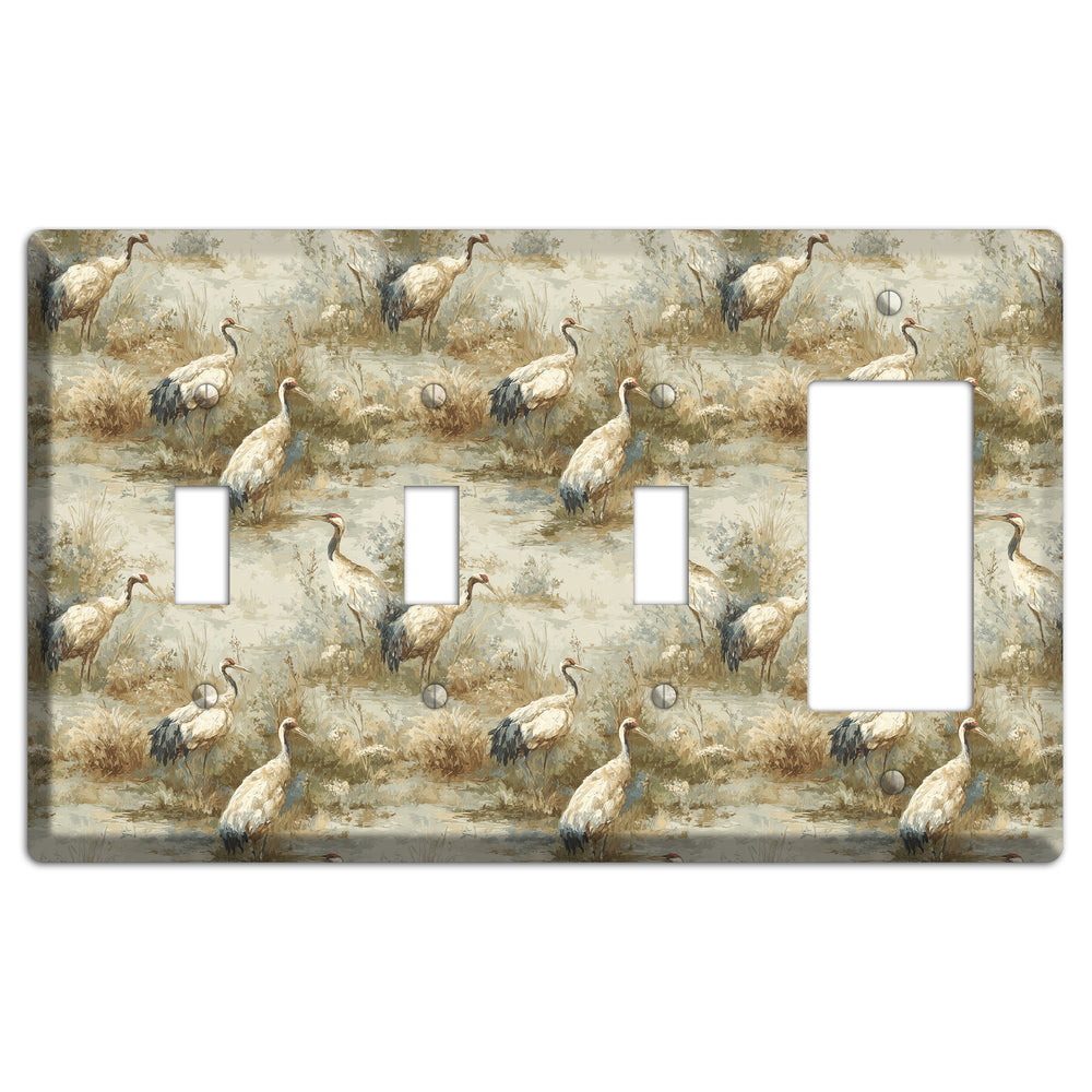 Marshland Crane Reverie 3 Toggle / Rocker Wallplate