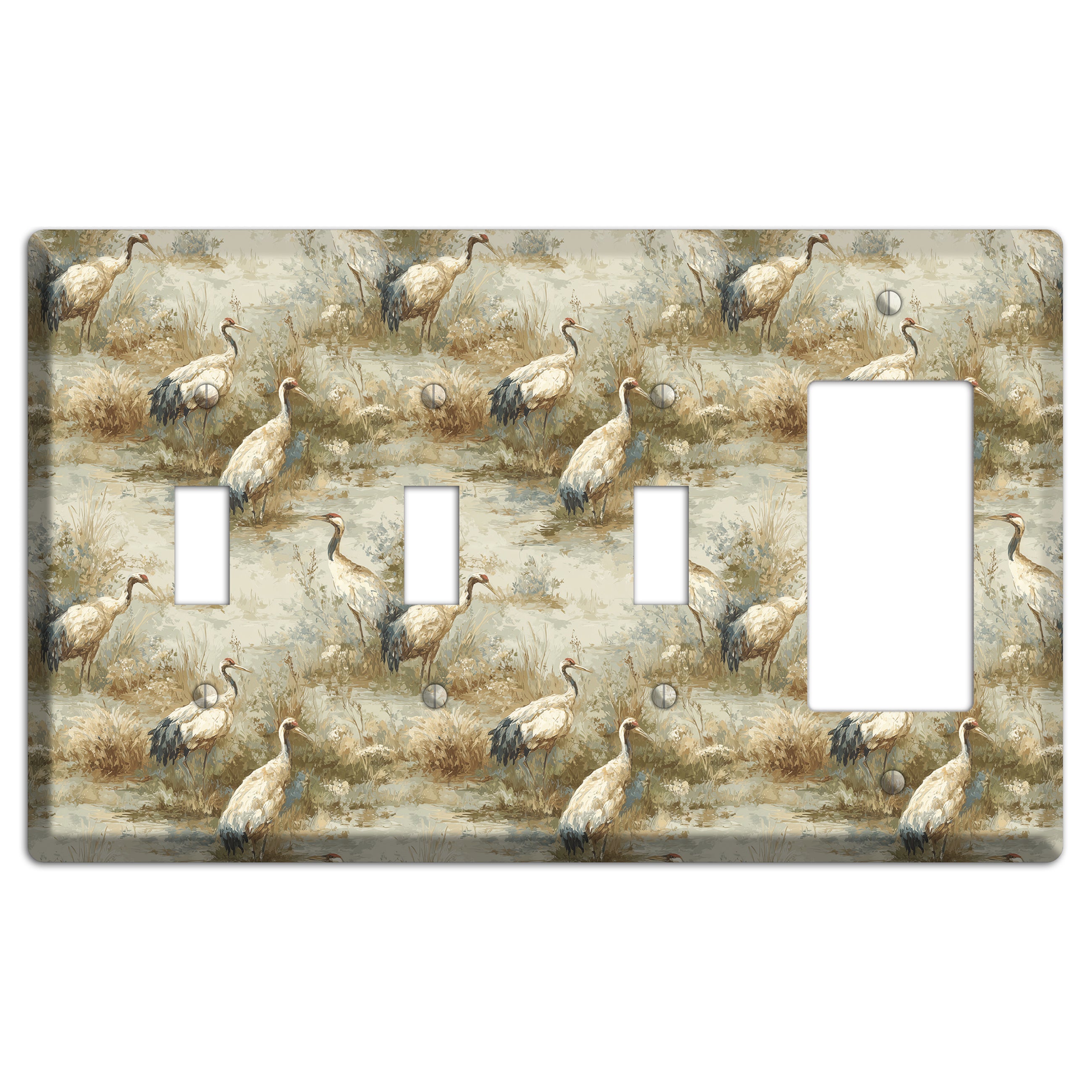 Marshland Crane Reverie 3 Toggle / Rocker Wallplate