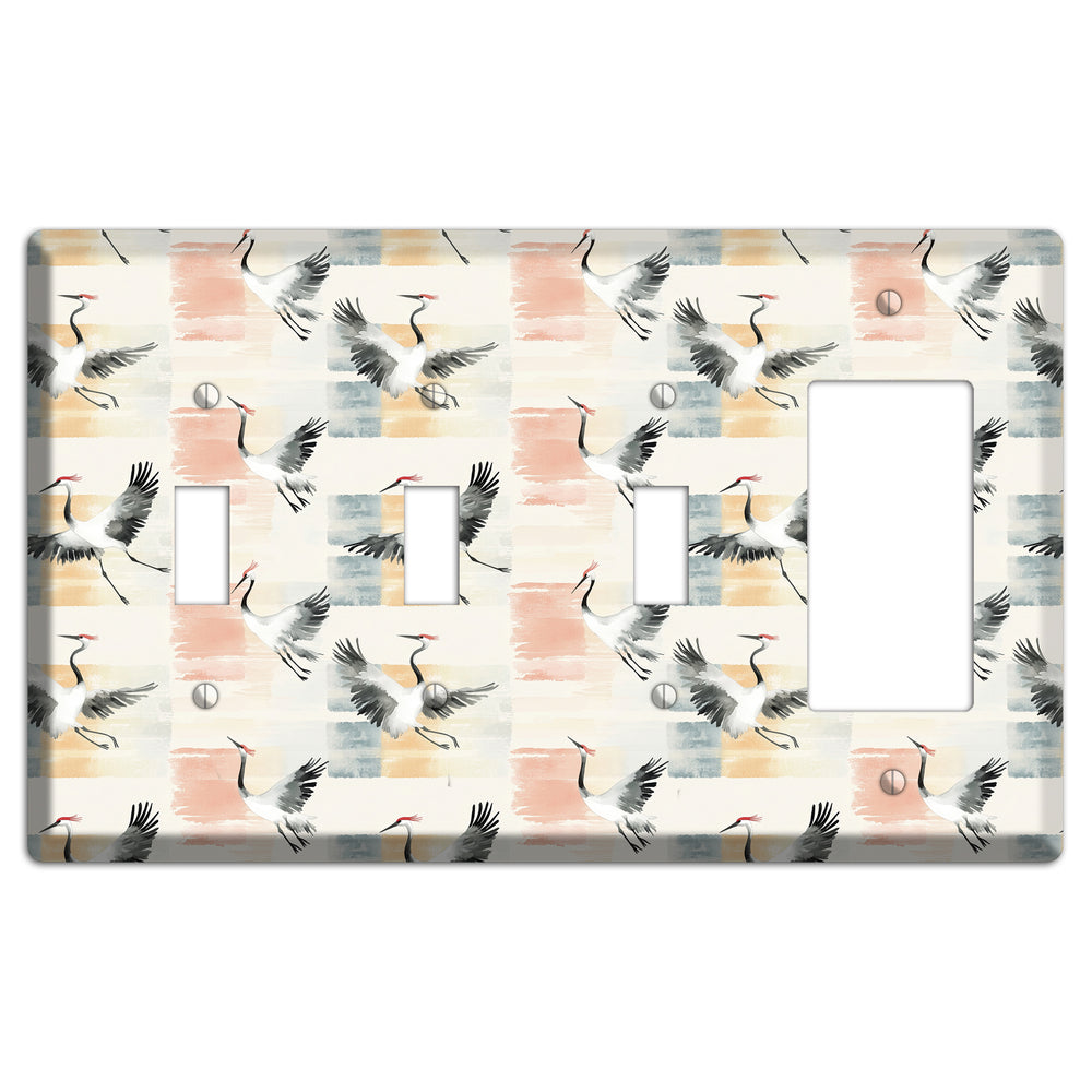 Blush Patchwork Flight 3 Toggle / Rocker Wallplate