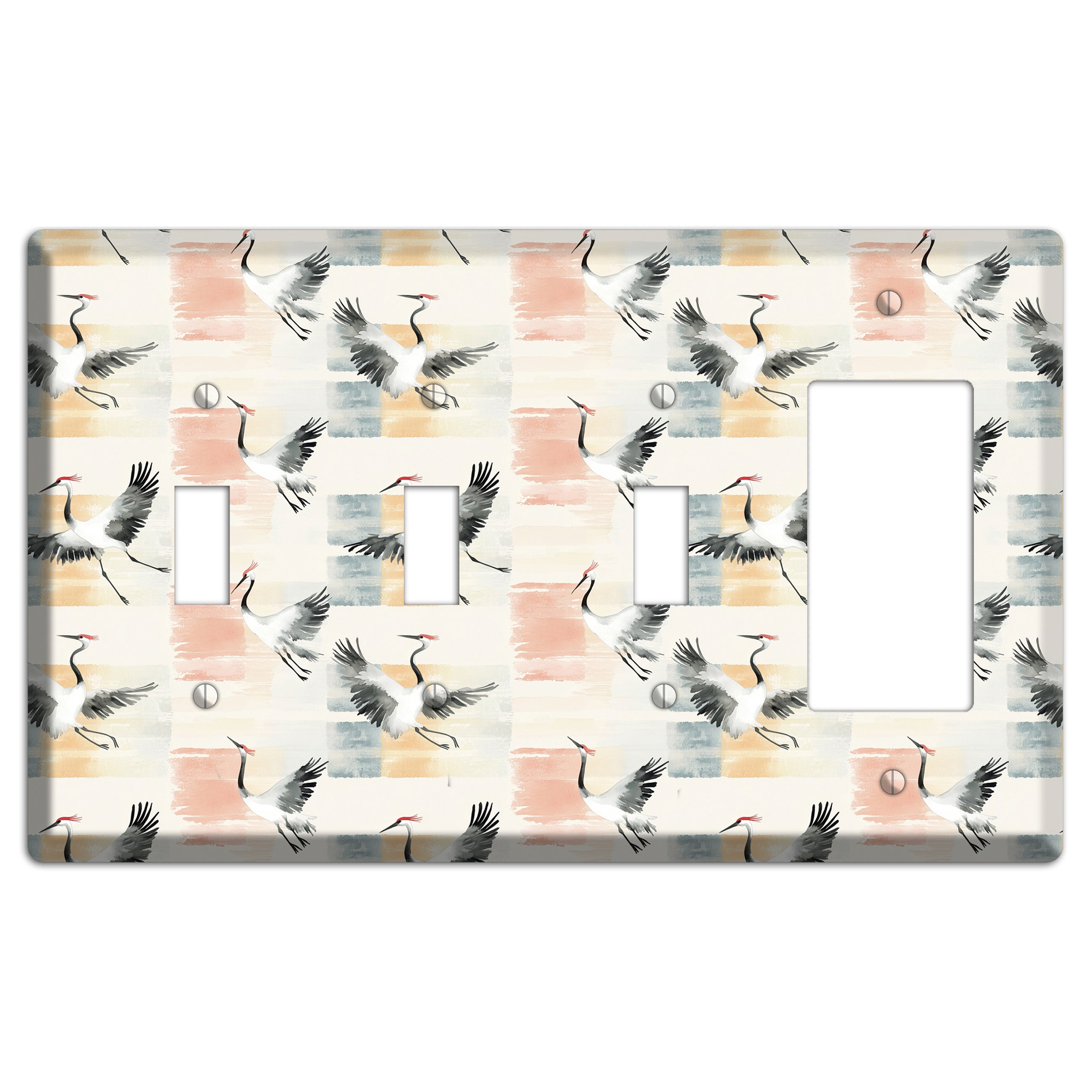 Blush Patchwork Flight 3 Toggle / Rocker Wallplate