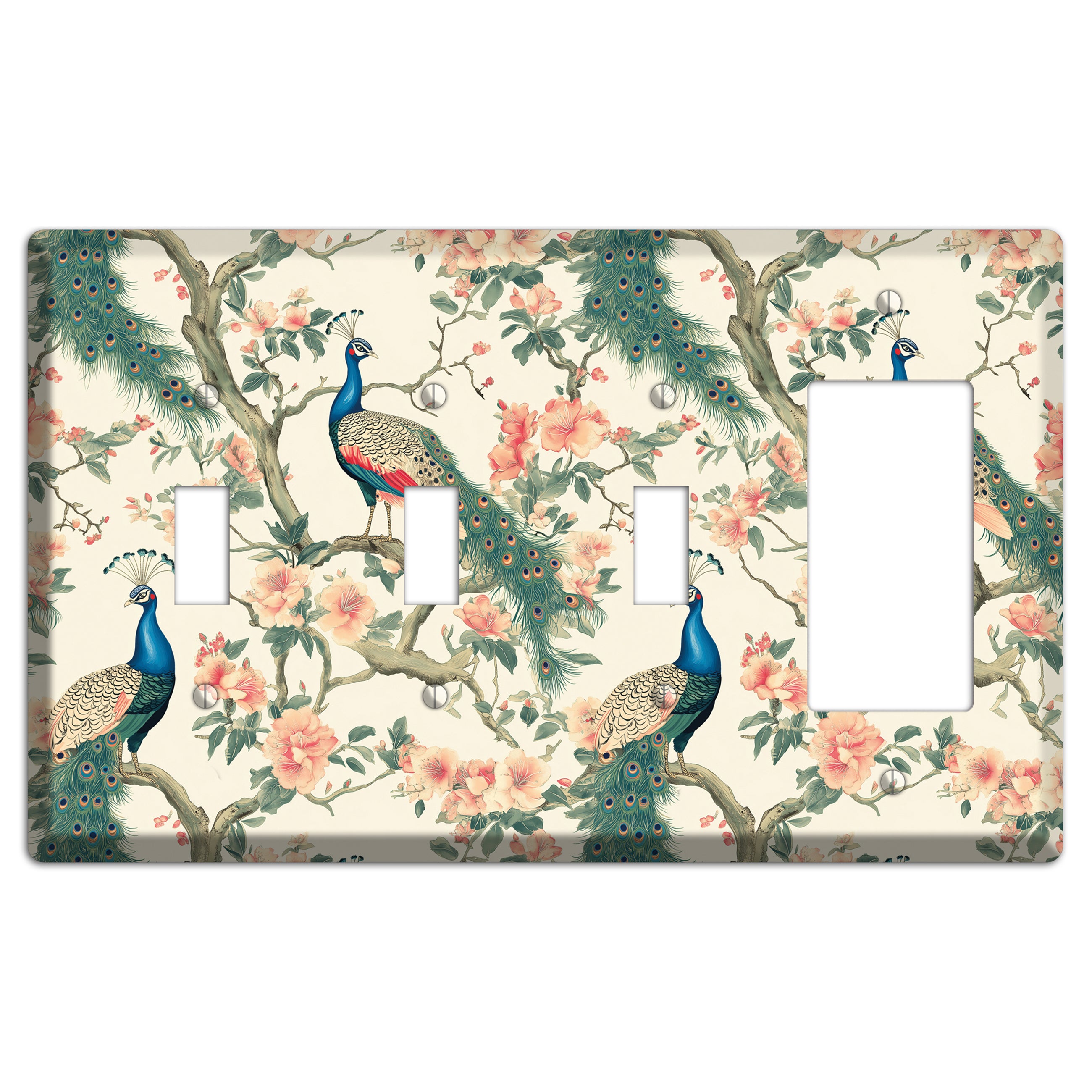 Imperial Plumage Garden 3 Toggle / Rocker Wallplate