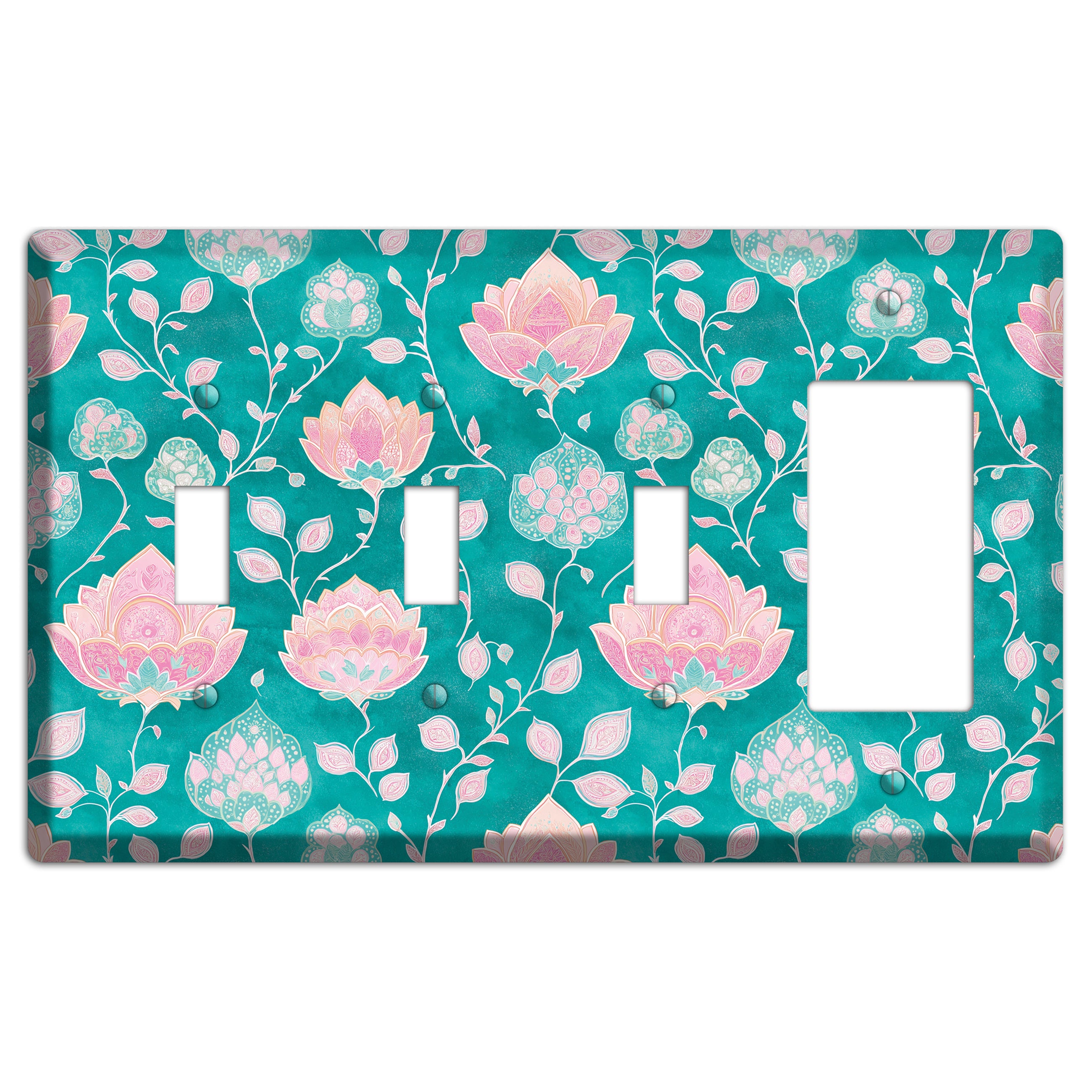 Lotus Garden Bloom 3 Toggle / Rocker Wallplate