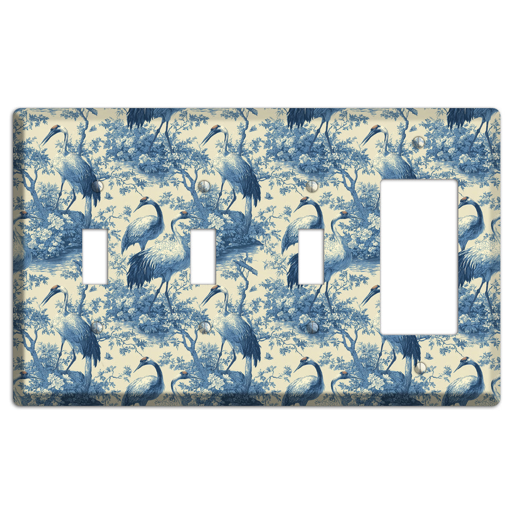 Cobalt Toile Vigil 3 Toggle / Rocker Wallplate