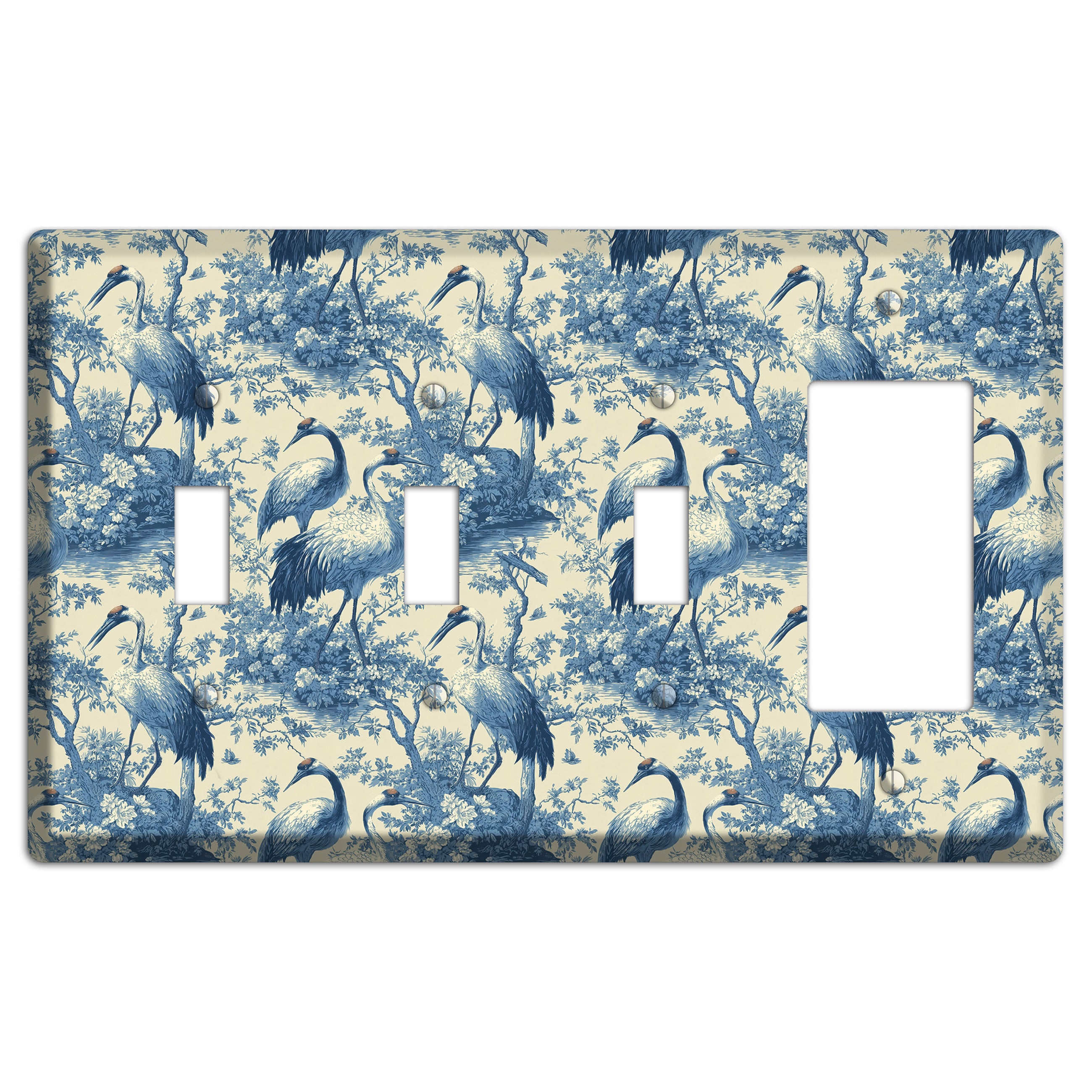 Cobalt Toile Vigil 3 Toggle / Rocker Wallplate