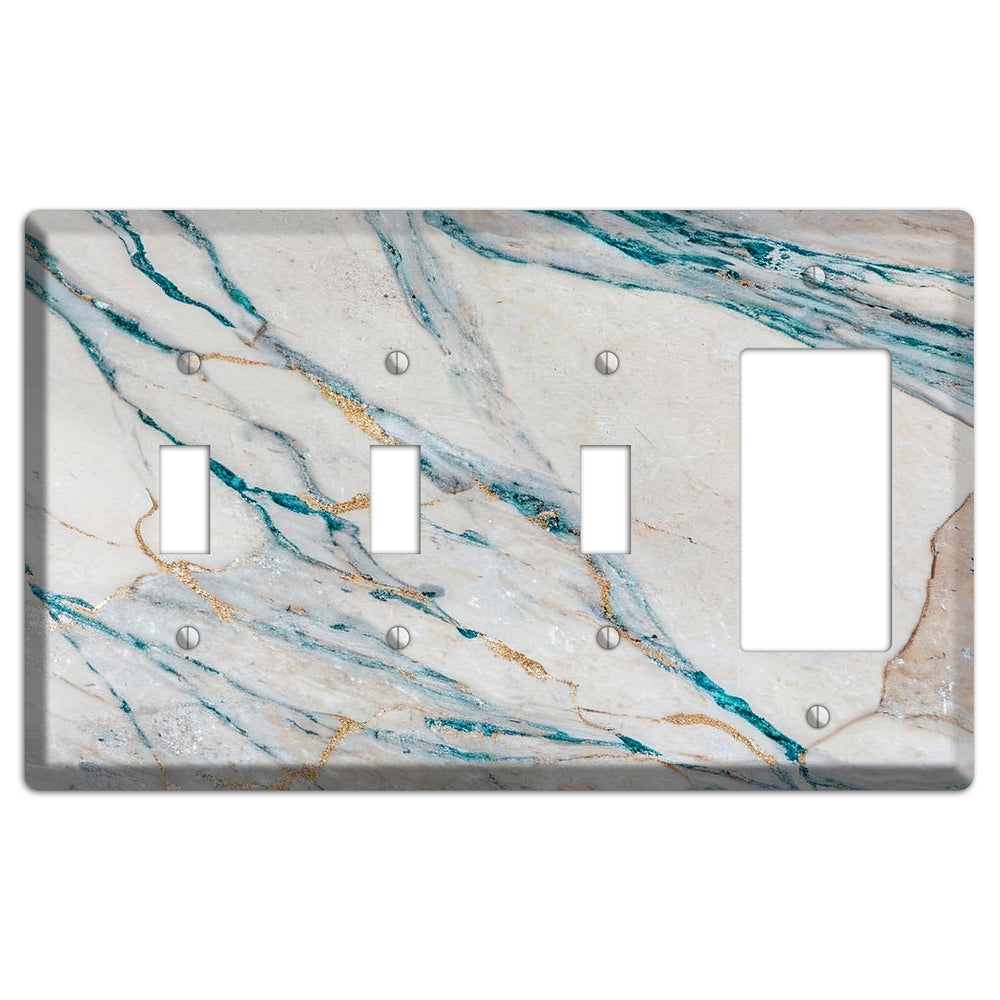 Bondi Blue Marble 3 Toggle / Rocker Wallplate