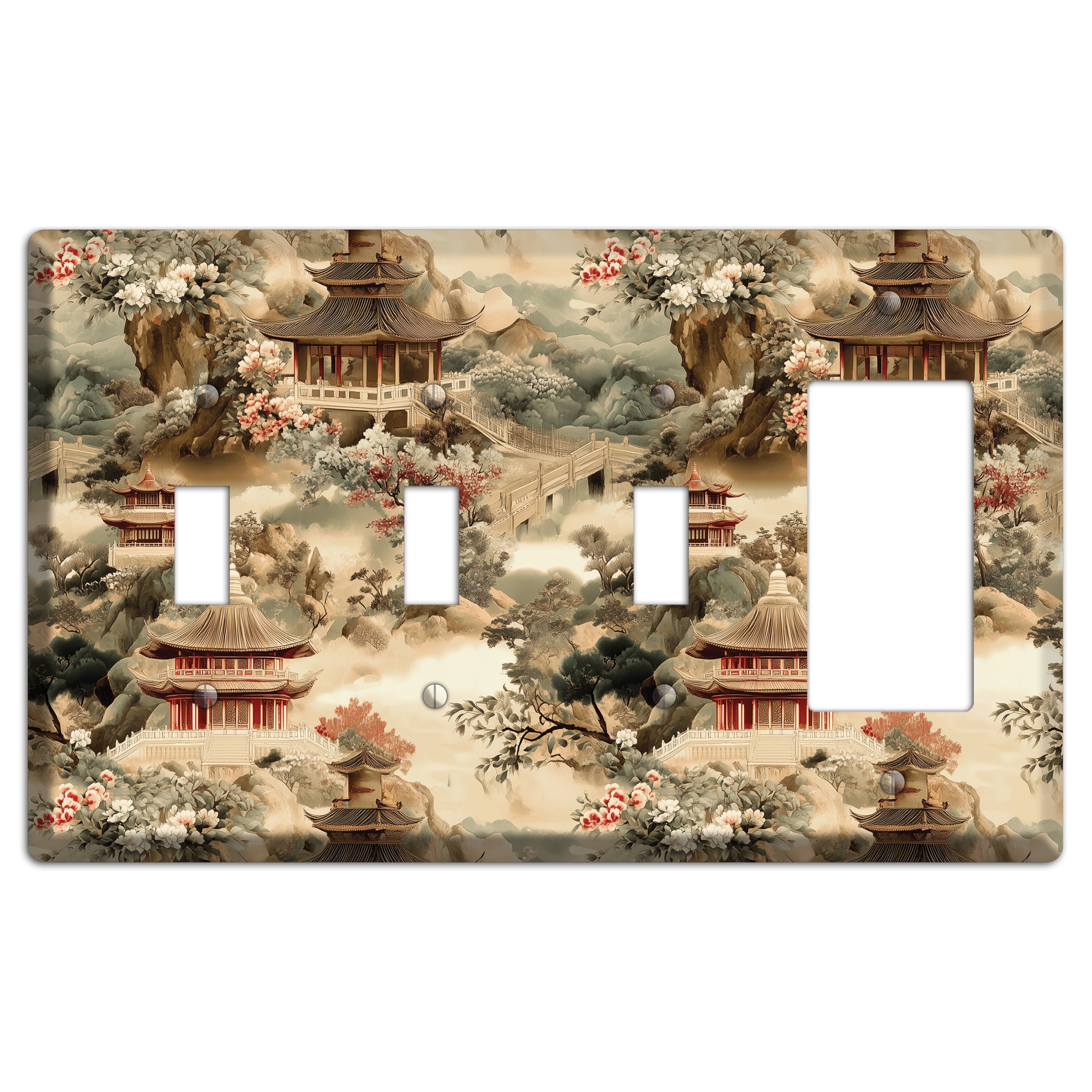 Jade Mountain Reverie 3 Toggle / Rocker Wallplate