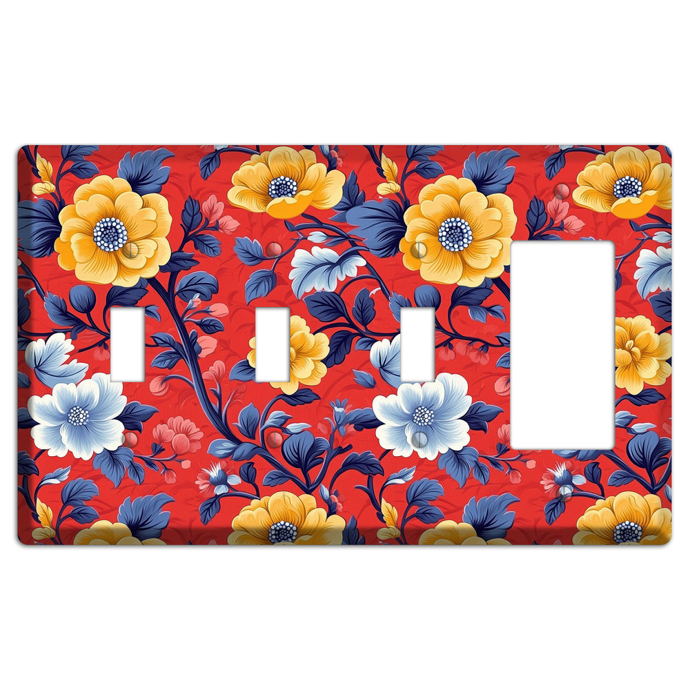 Scarlet Garden Reverie 3 Toggle / Rocker Wallplate