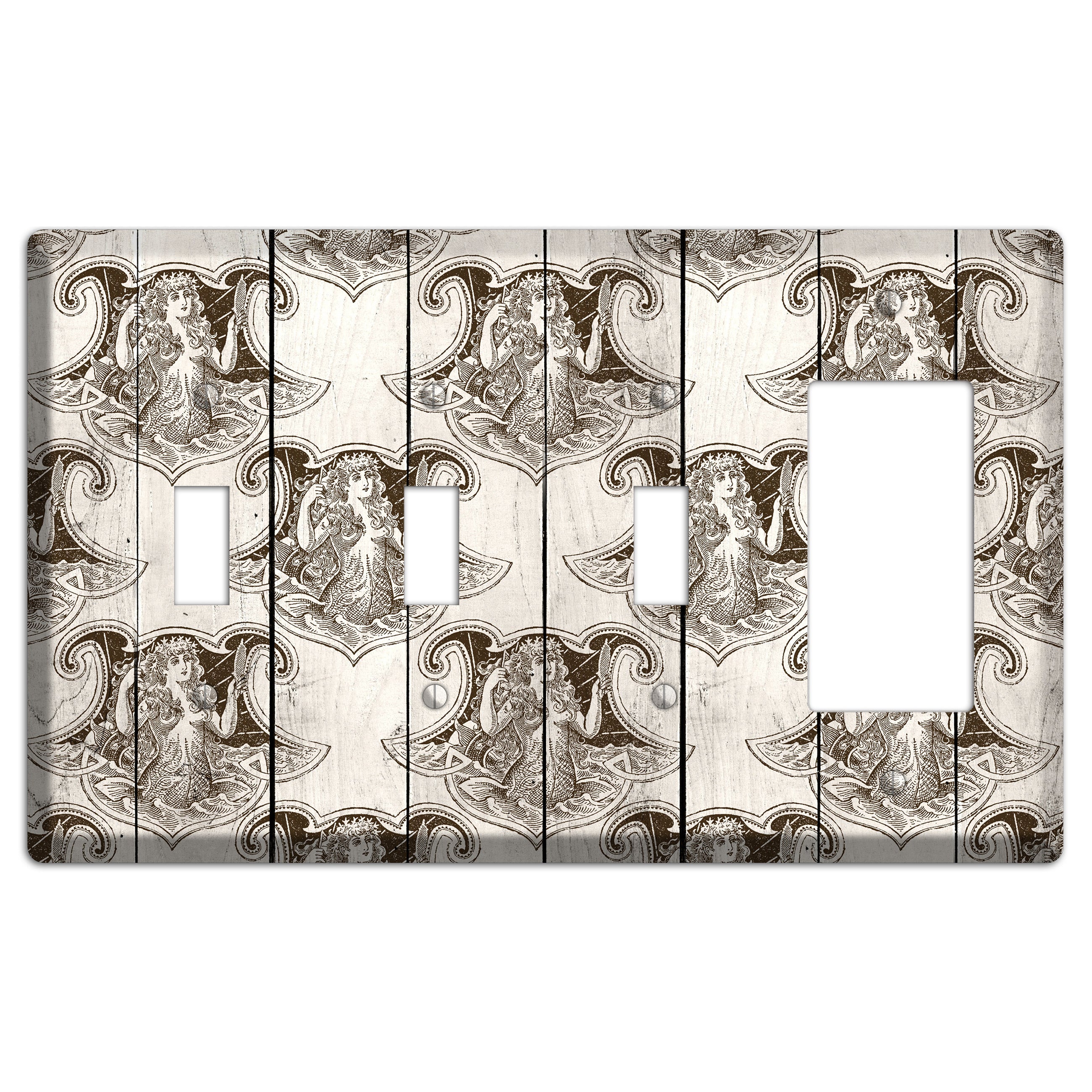 Mermaid’s Crest 3 Toggle / Rocker Wallplate