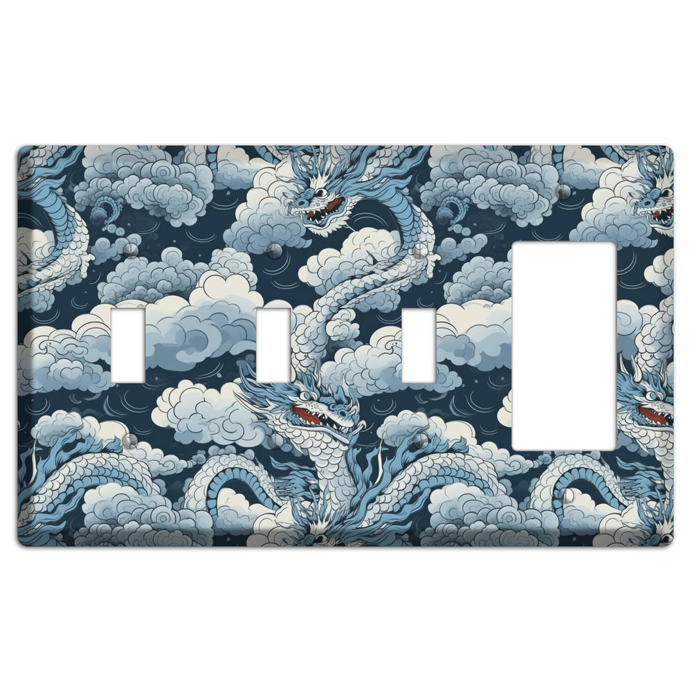 Storm Serpent Rising 3 Toggle / Rocker Wallplate