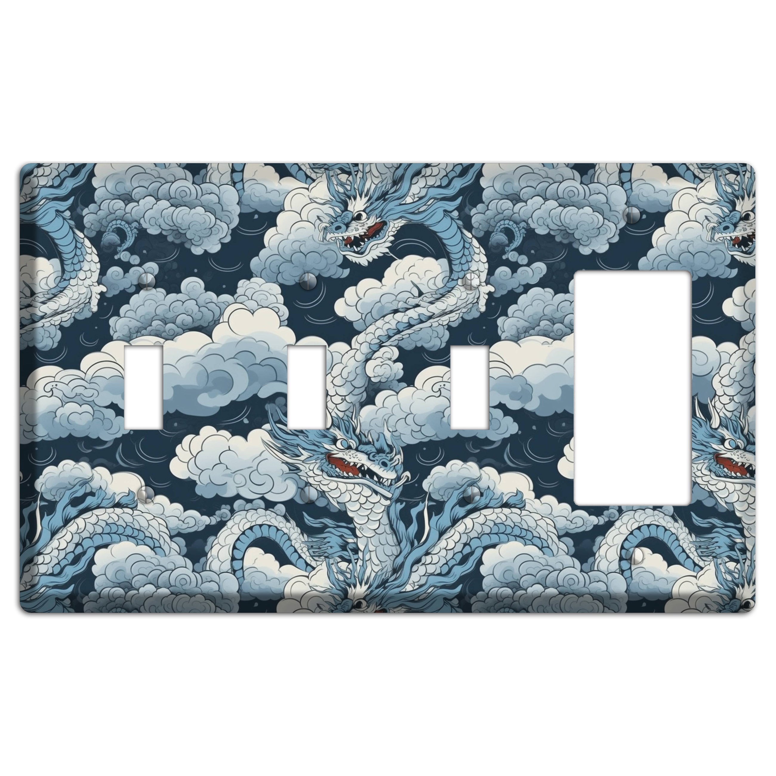 Storm Serpent Rising 3 Toggle / Rocker Wallplate