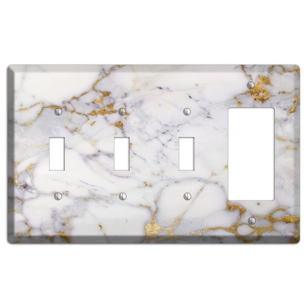 Metallic Bronze Marble 3 Toggle / Rocker Wallplate