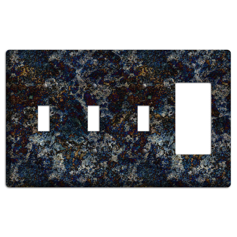 Blue Louise Granite 3 Toggle / Rocker Wallplate