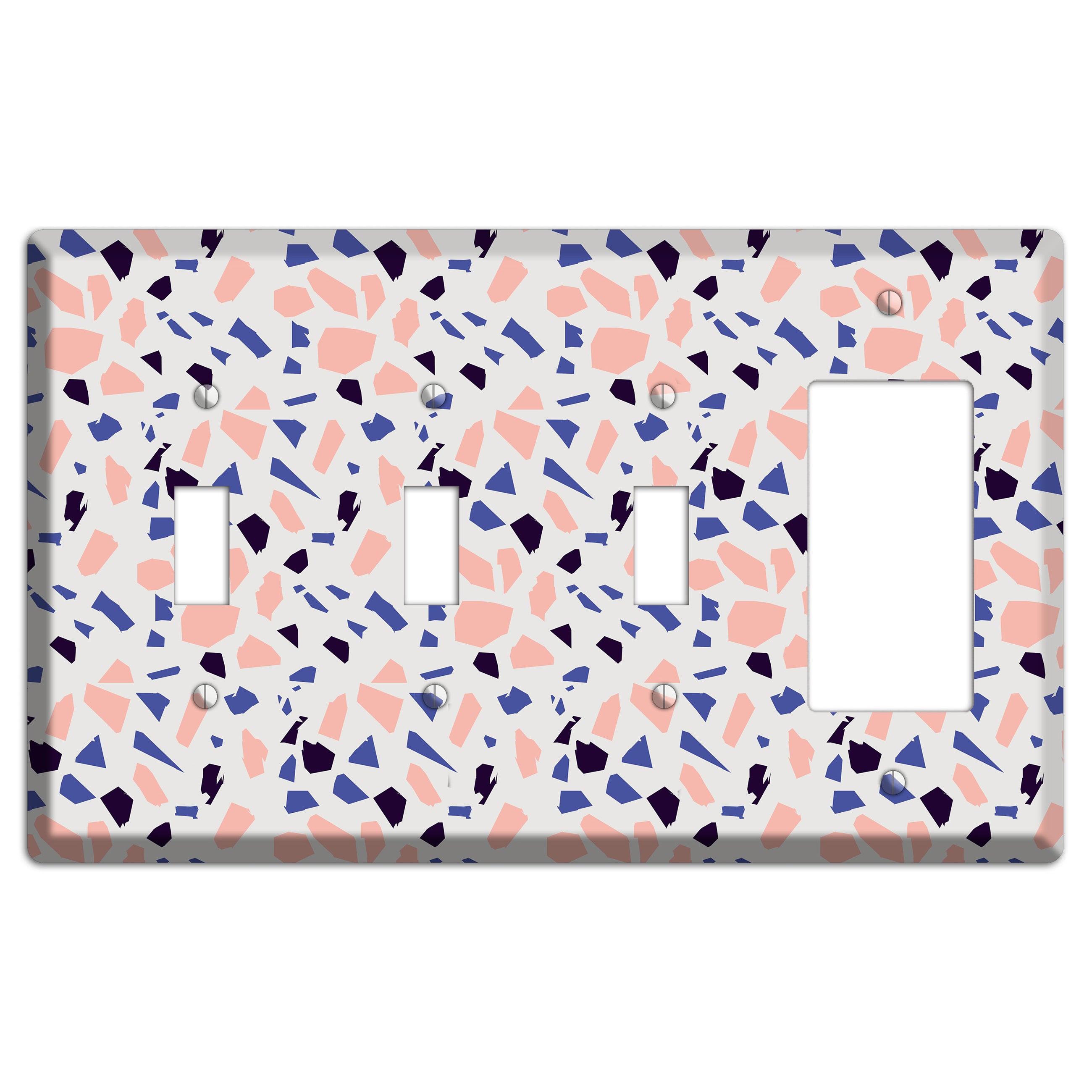 Coral Indigo Burst 3 Toggle / Rocker Wallplate