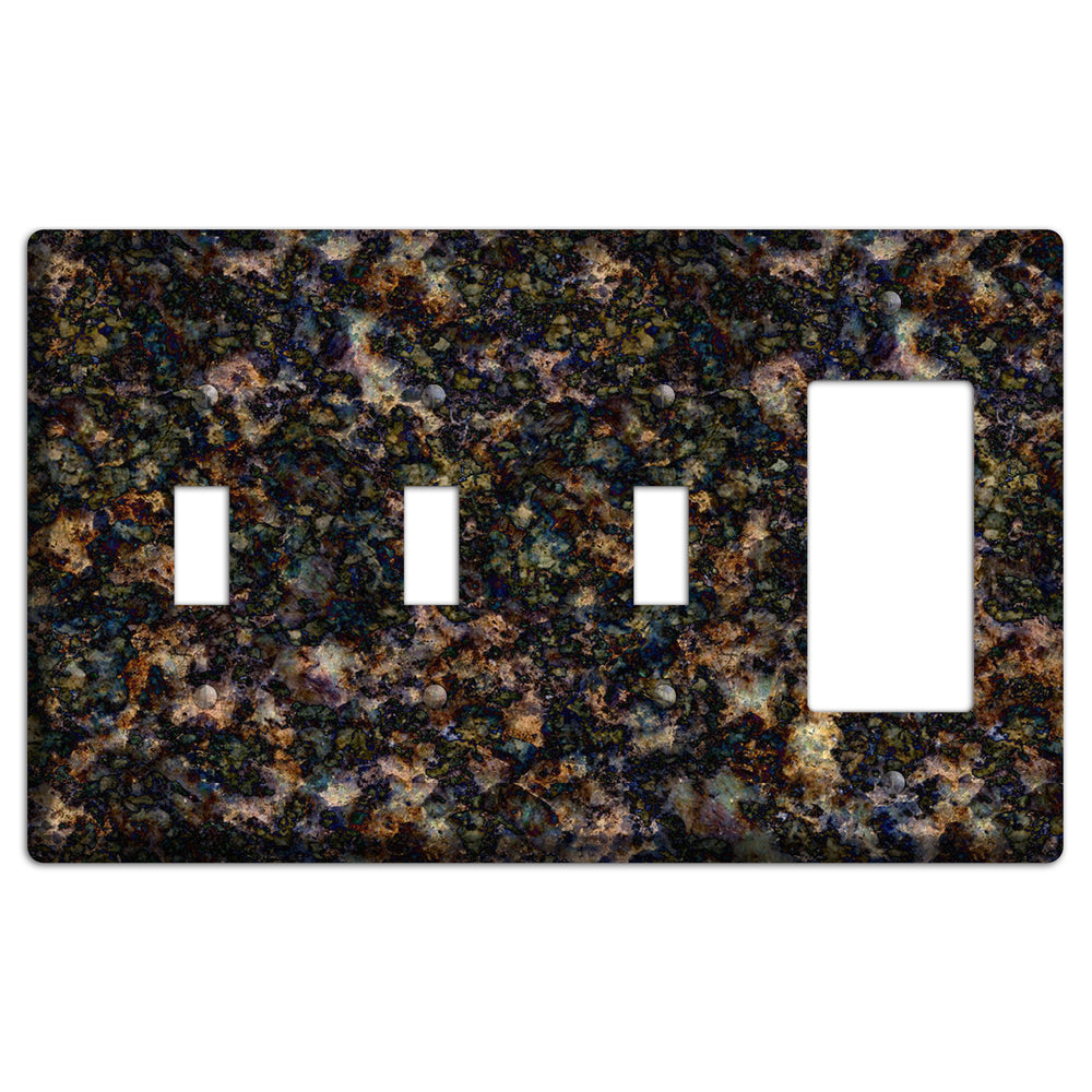 Volga Blue Granite 3 Toggle / Rocker Wallplate