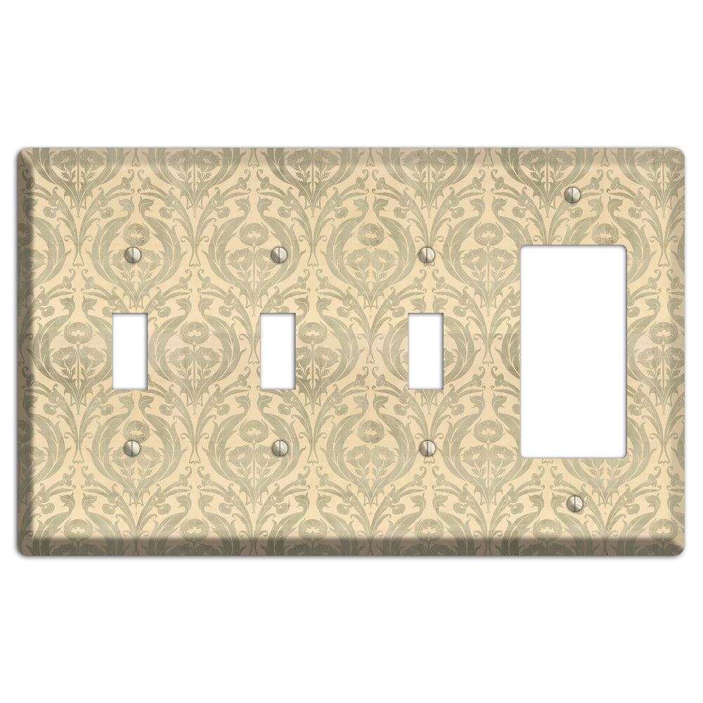 Whispered Thistle 3 Toggle / Rocker Wallplate