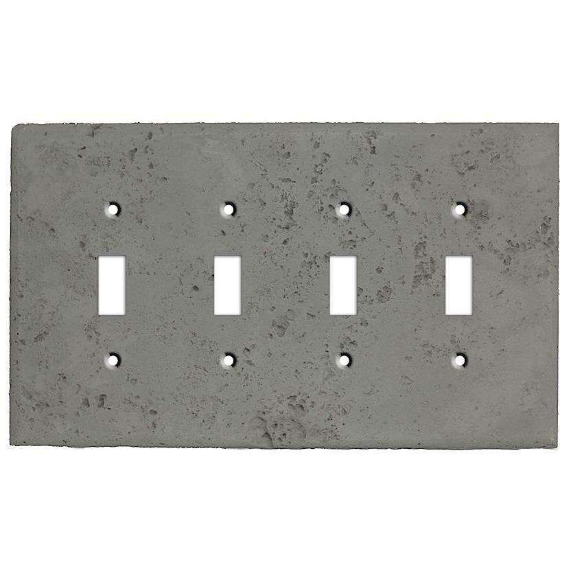 Dark Gray Stone Four Toggle Switchplate