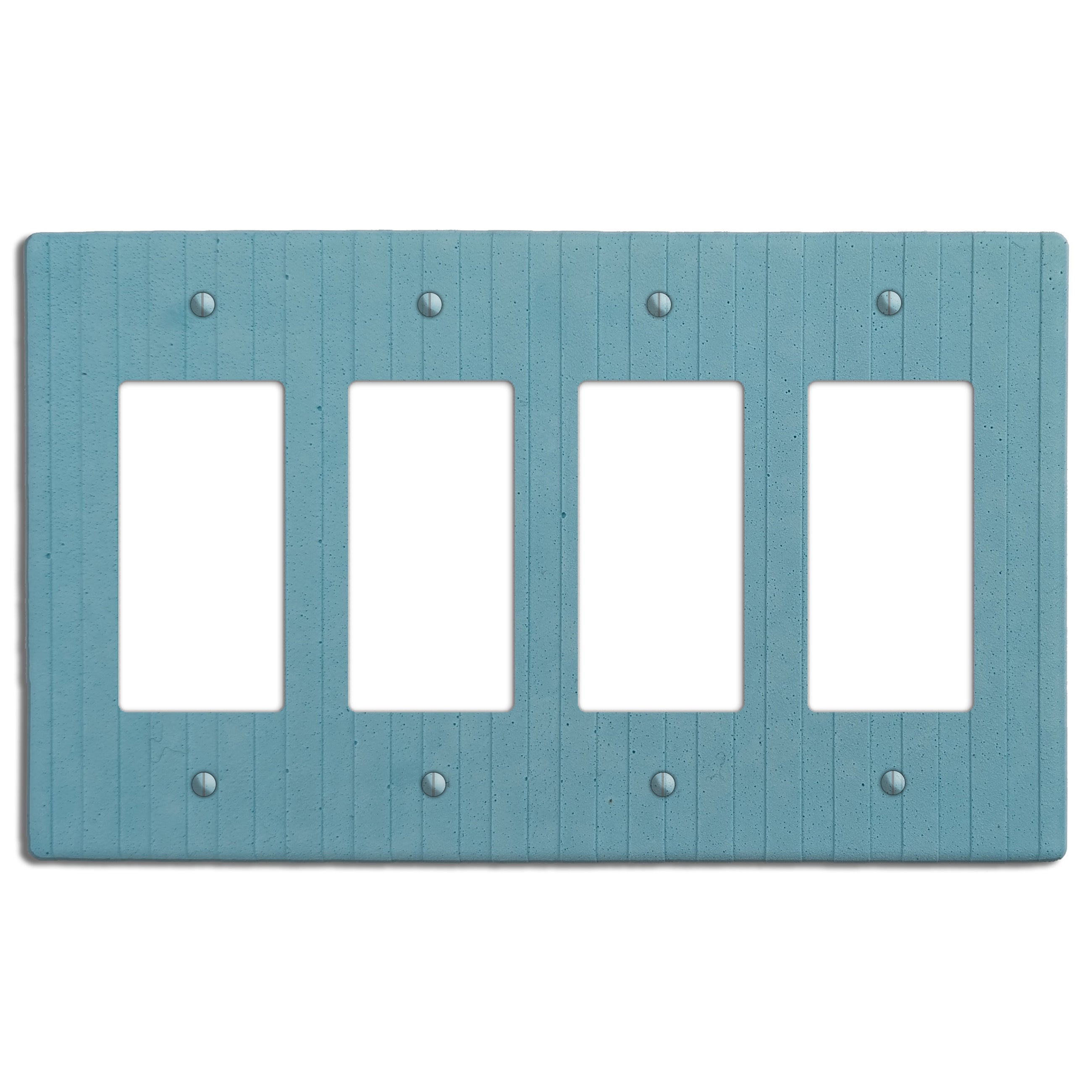 Caribbean Blue Boho Stripes Four Rocker Switchplate