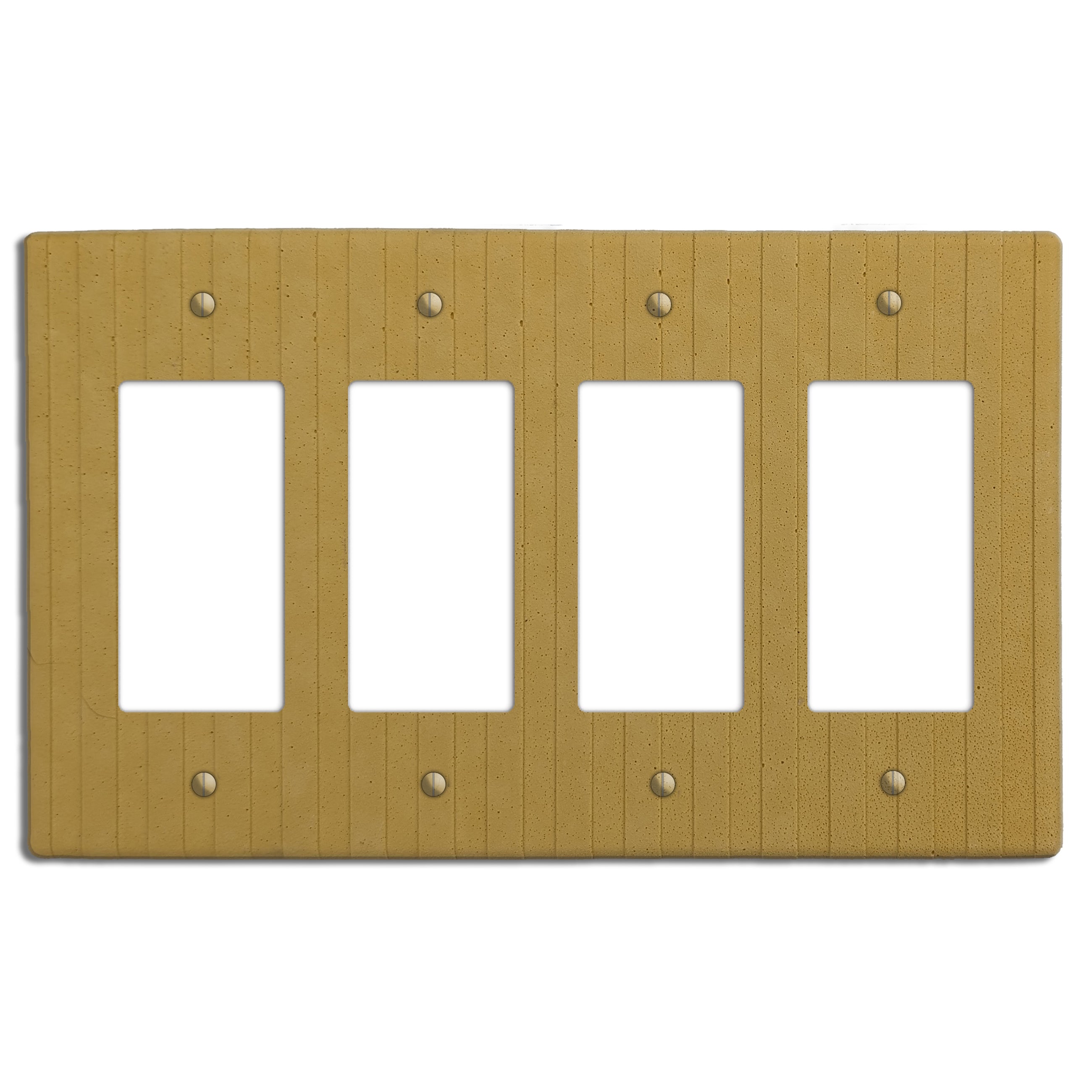 Saffron Yellow Boho Stripes Four Rocker Switchplate