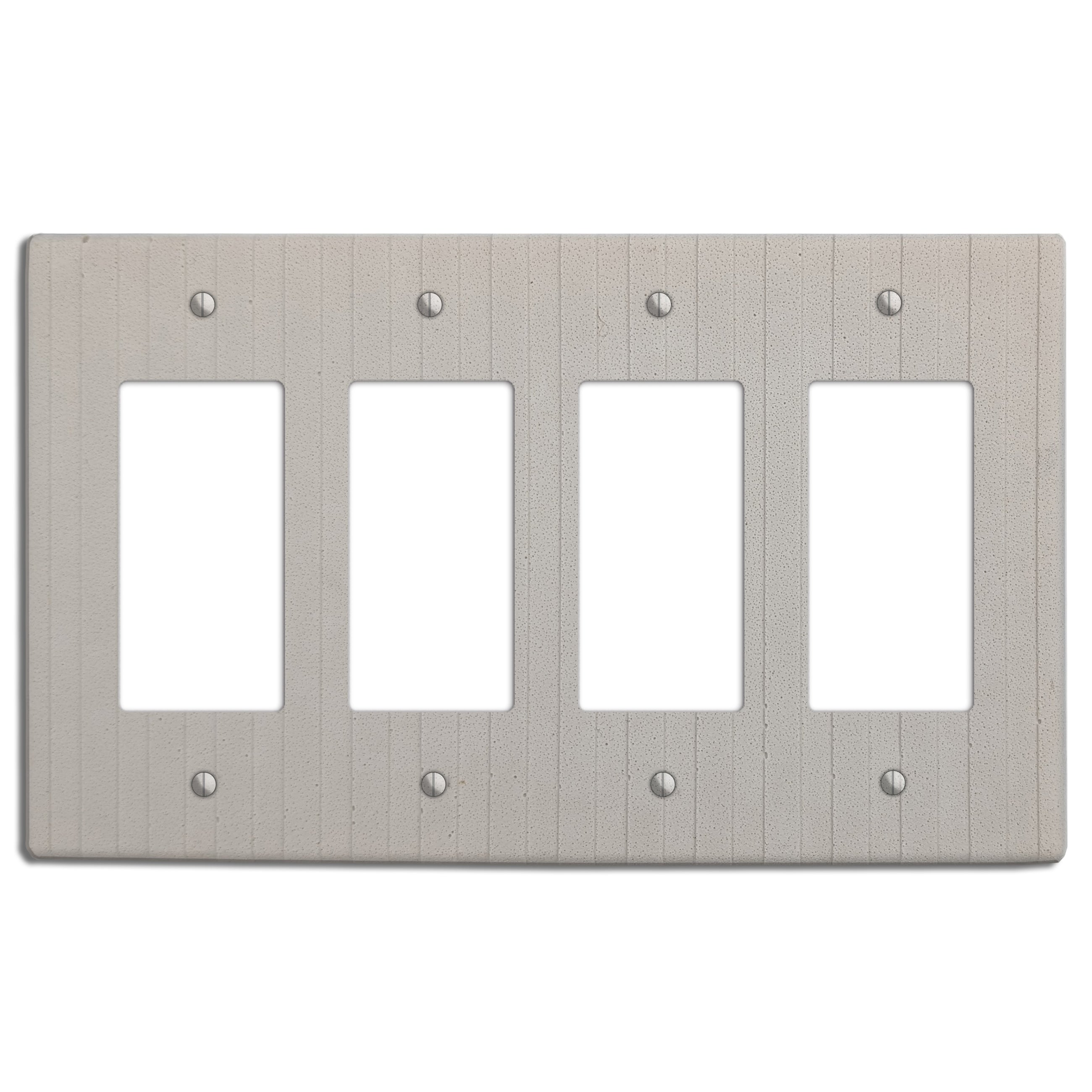 White Boho Stripes Four Rocker Switchplate