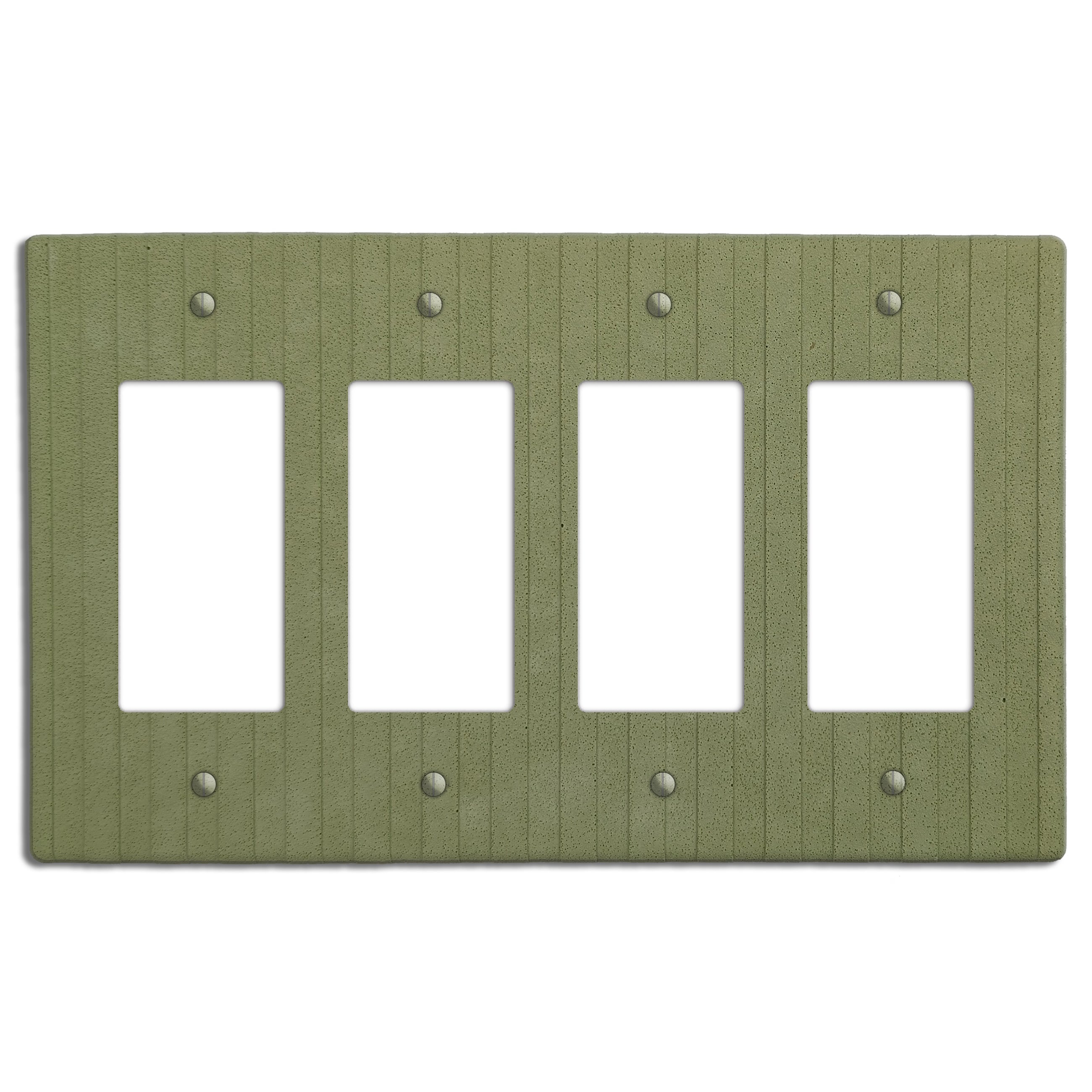 Sage Green Boho Stripes Four Rocker Switchplate