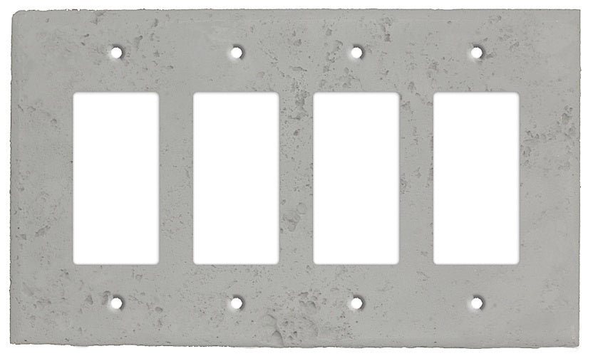 Gray Stone Four Rocker Switchplate