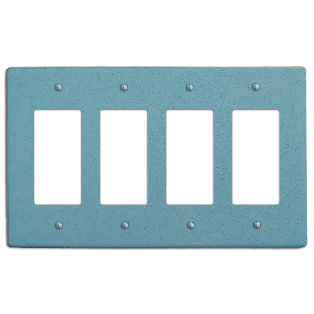 Caribbean Blue Boho Smooth Four Rocker Switchplate