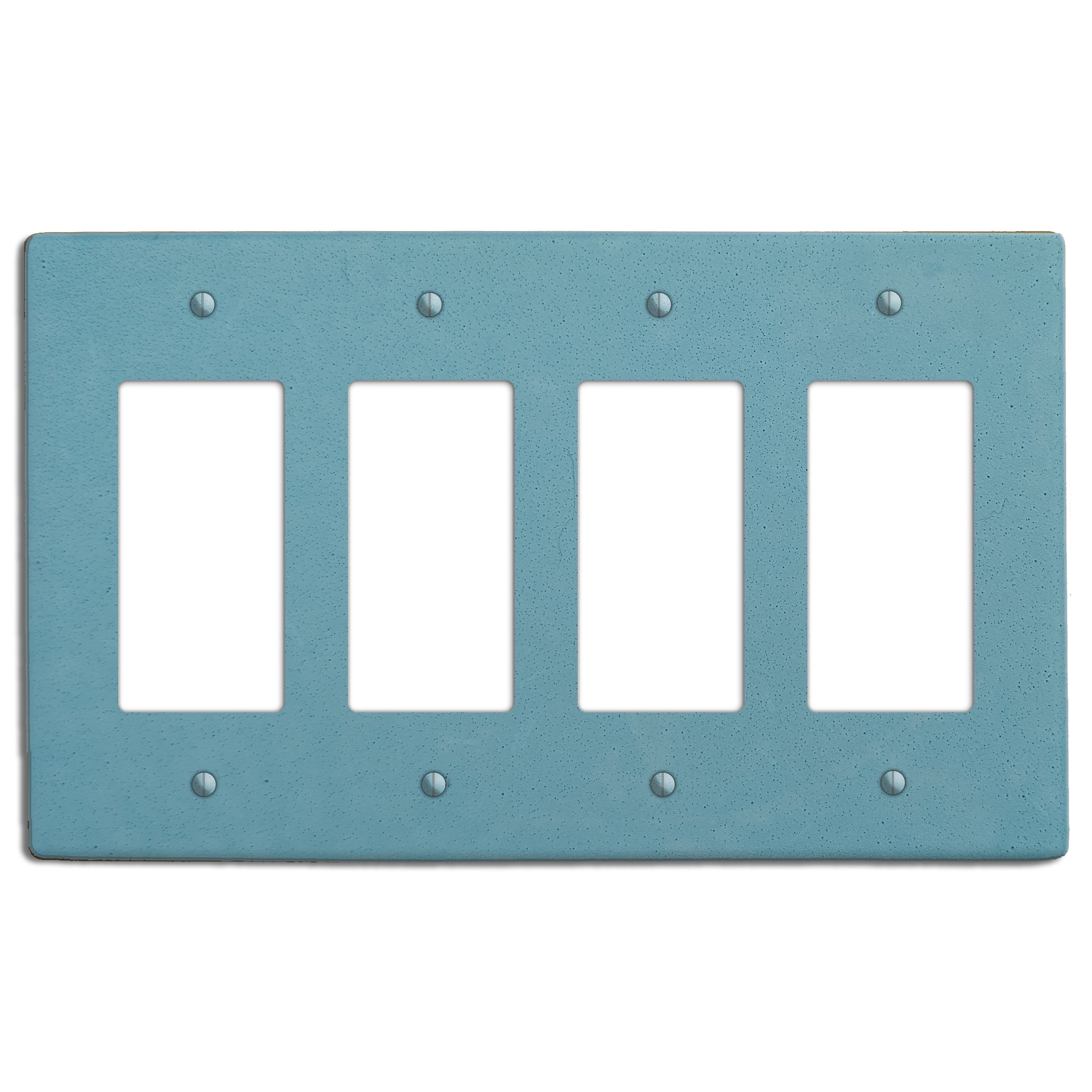 Caribbean Blue Boho Smooth Four Rocker Switchplate