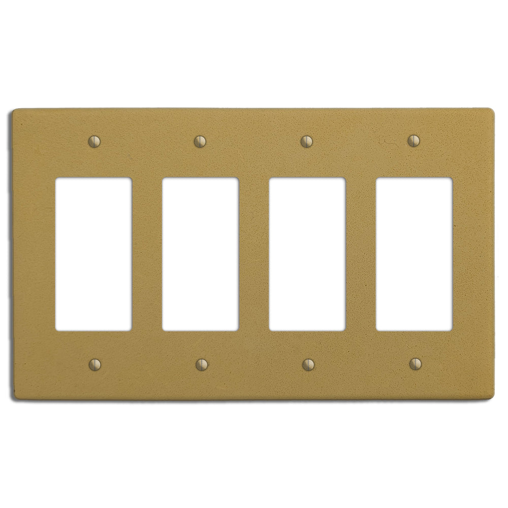 Saffron Yellow Boho Smooth Four Rocker Switchplate