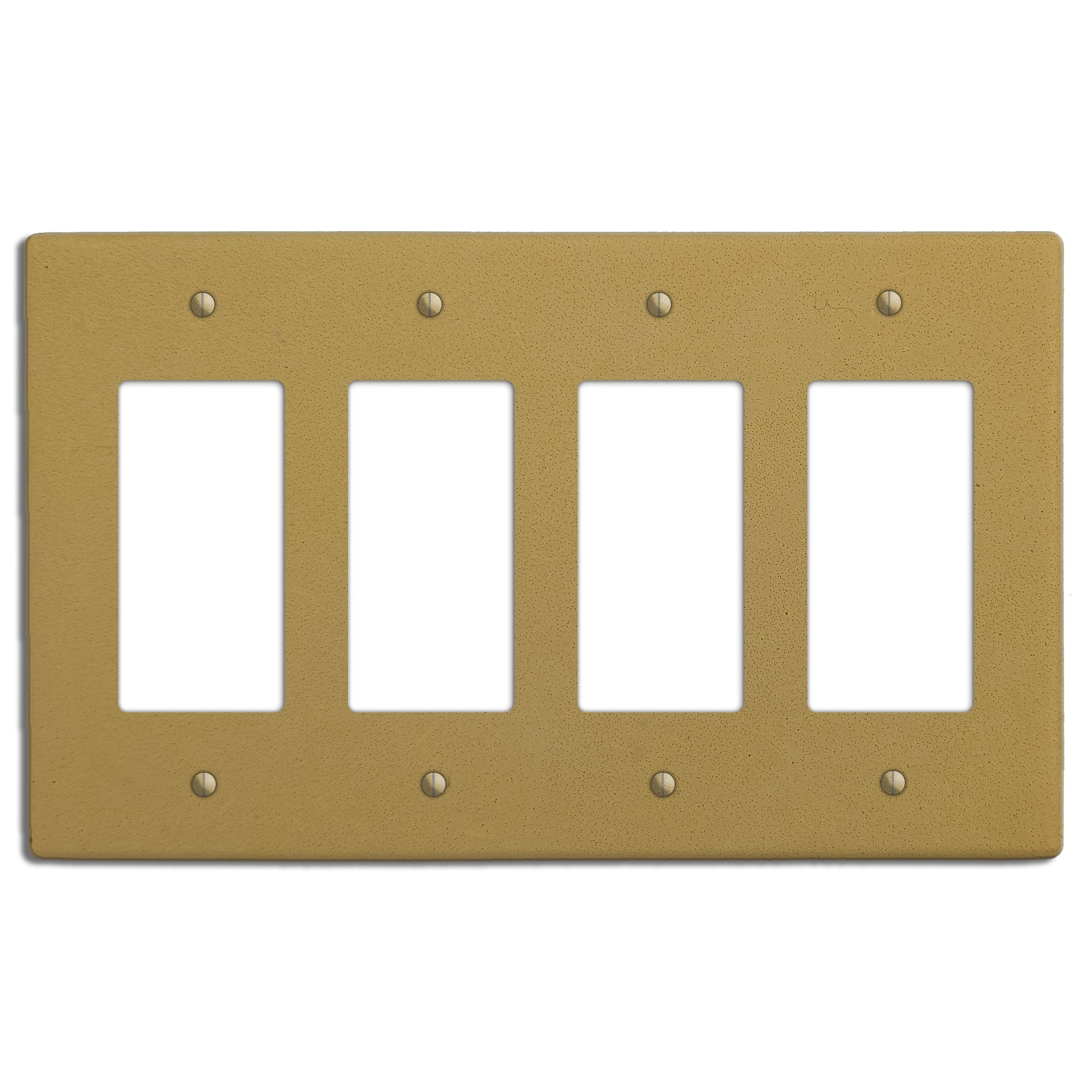 Saffron Yellow Boho Smooth Four Rocker Switchplate