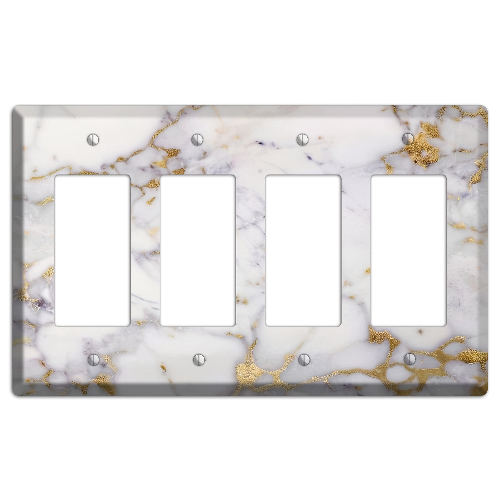 Metallic Bronze Marble 4 Rocker Wallplate