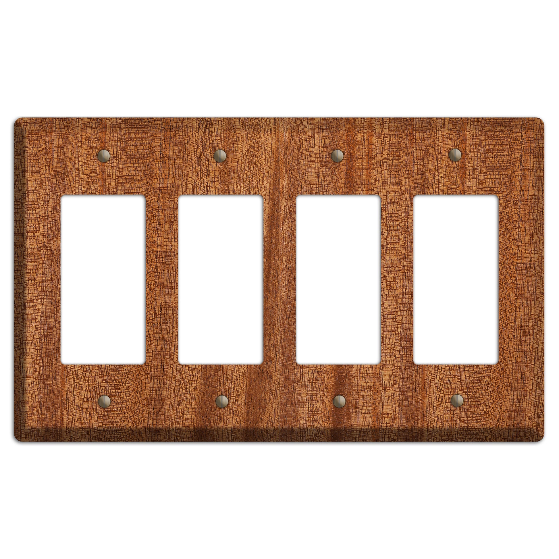 Mahogany Wood Four rocker Switchplate