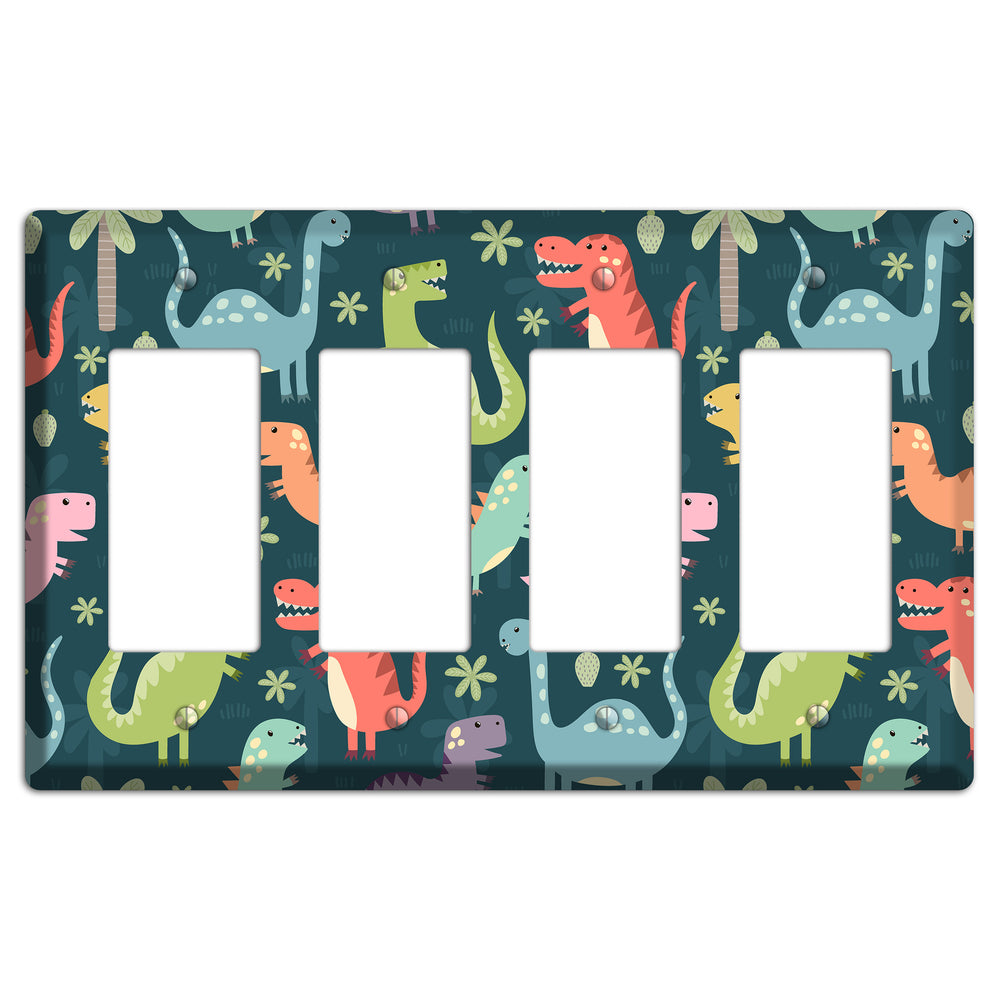 Jurassic Pals (Dark) 4 Rocker Wallplate